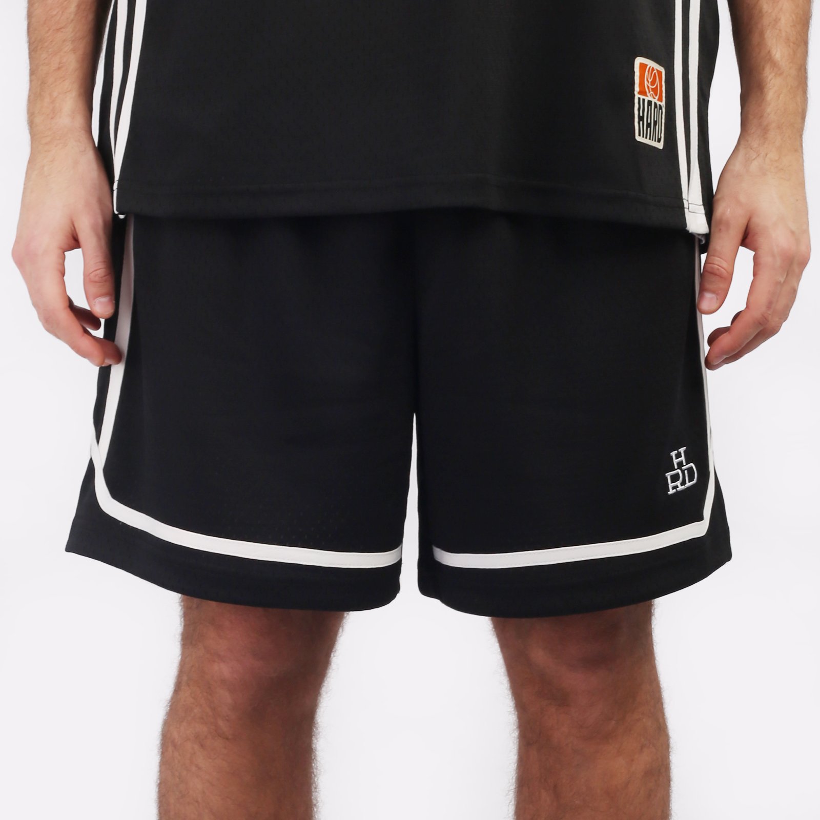 мужские черные шорты Hard Teammate Teammate short-blk/wht - цена, описание, фото 1