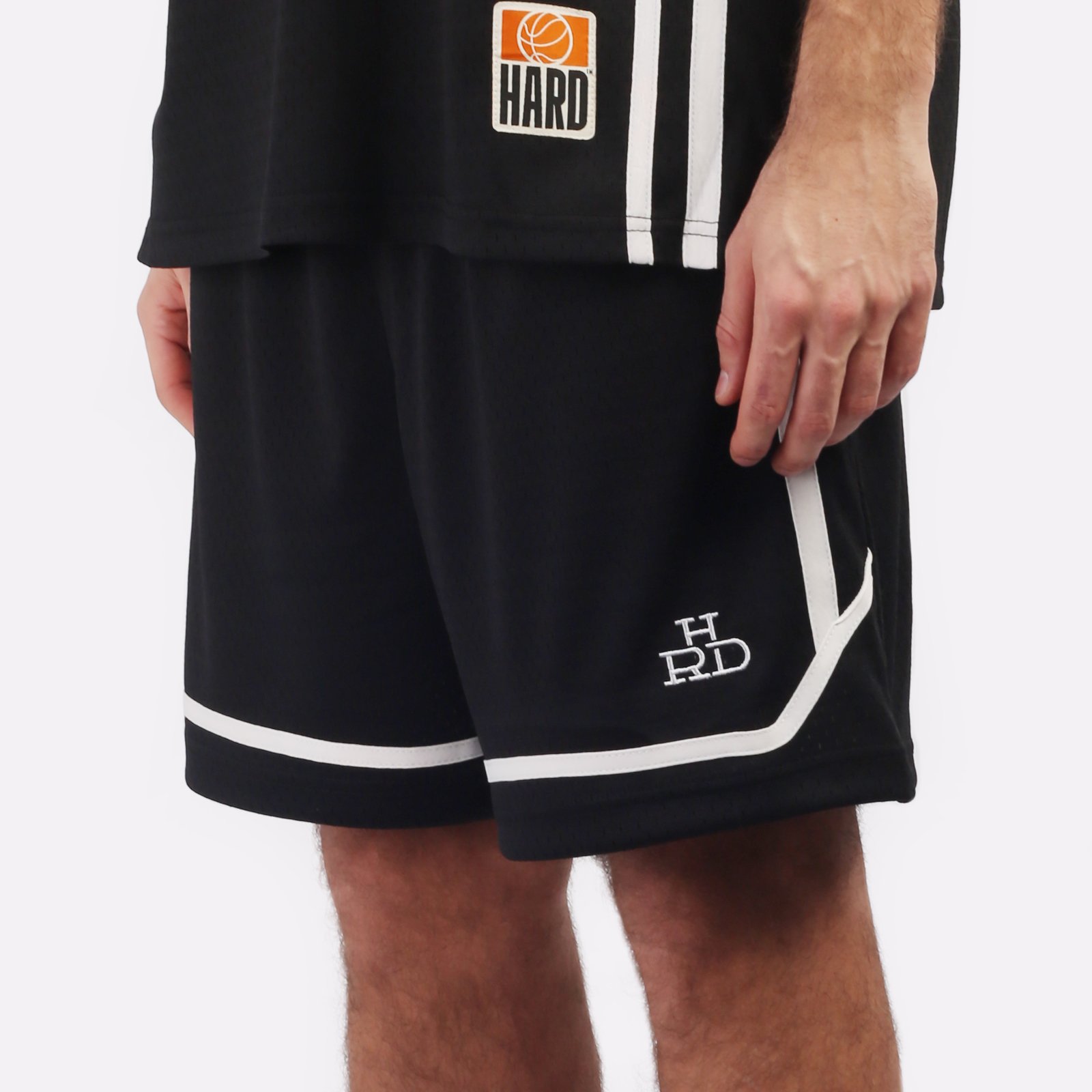 мужские черные шорты Hard Teammate Teammate short-blk/wht - цена, описание, фото 4