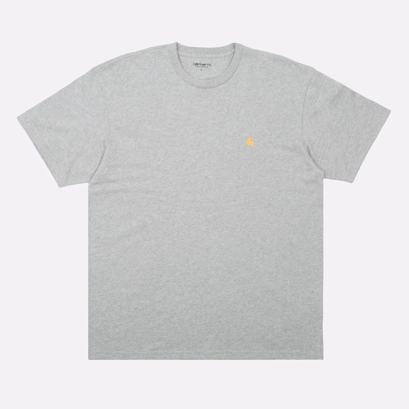Мужская футболка Carhartt WIP S/S Chase T-Shirt (I026391-grey h/gold)  - цена, описание, фото 1