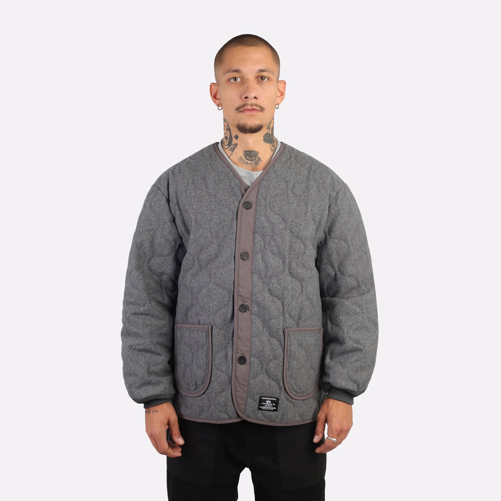 мужская серая куртка Alpha Industries Dark Charcoal Heather MJW53506C1-dark - цена, описание, фото 1