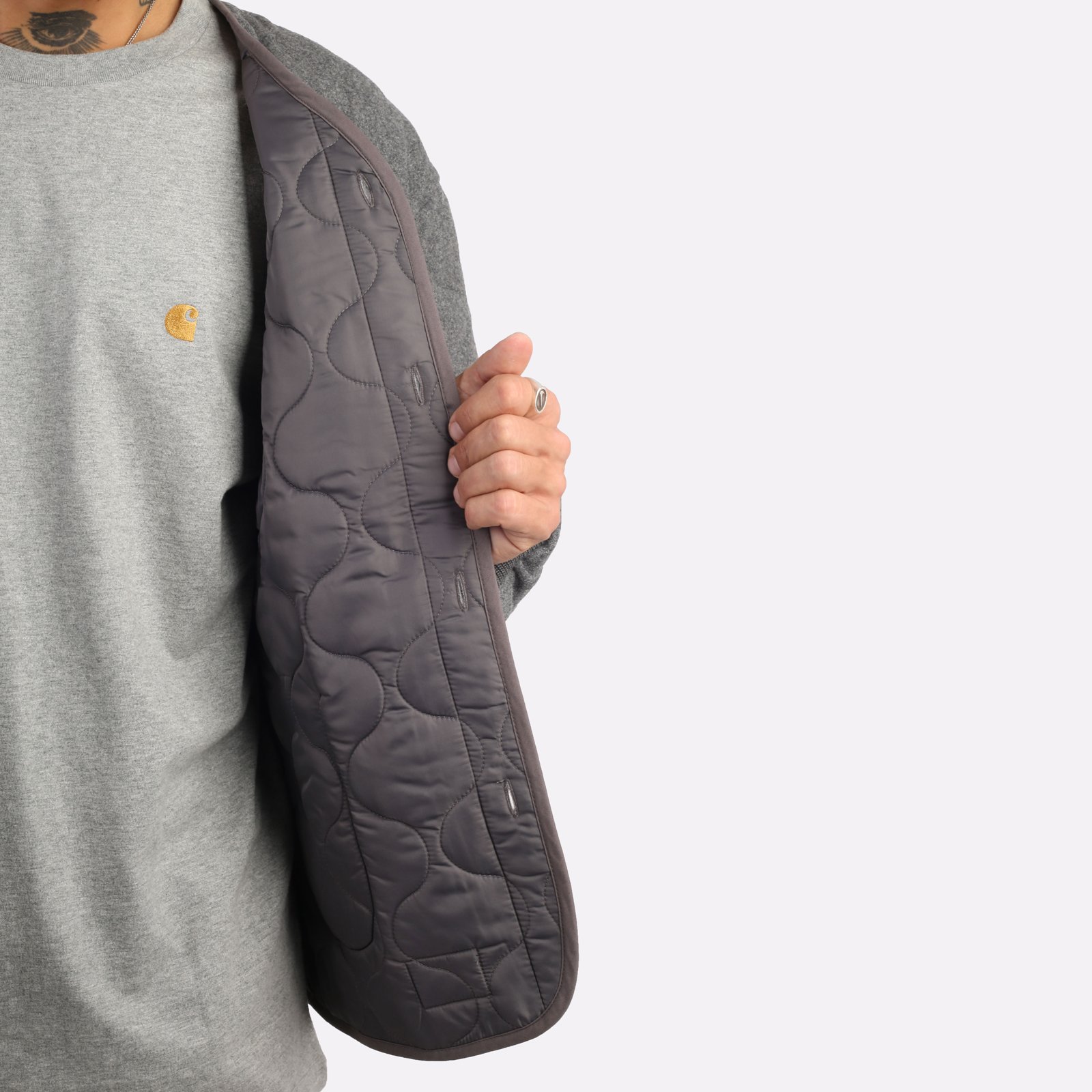 Мужская куртка Alpha Industries Dark Charcoal Heather (MJW53506C1-dark)  - цена, описание, фото 5