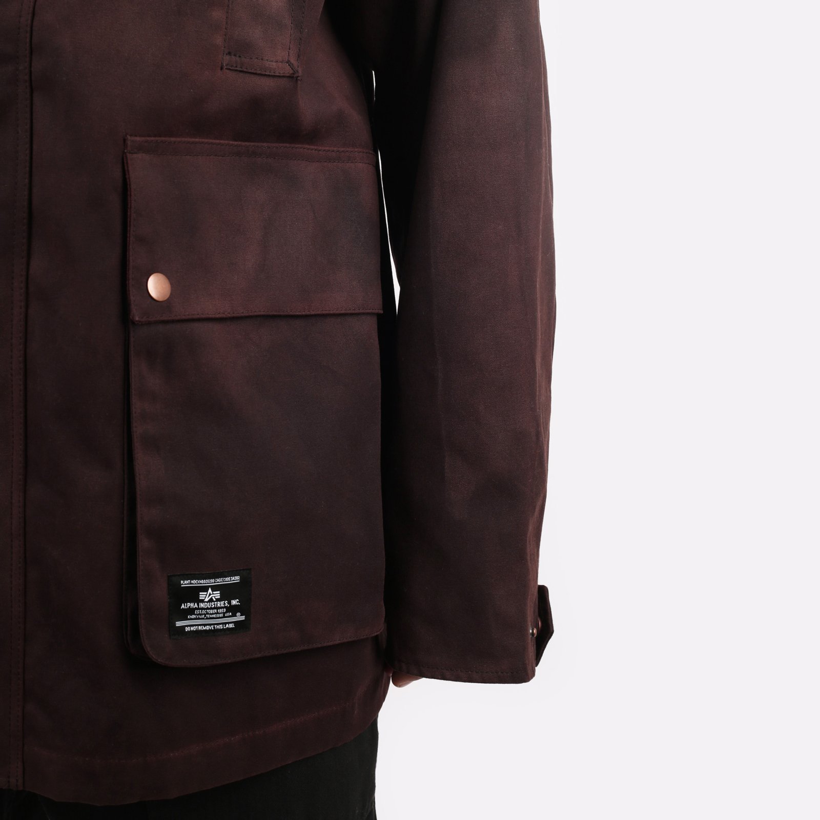 мужская куртка Alpha Industries Waxed Cotton Car Coat  (MJW53500C1-chocolate)  - цена, описание, фото 5
