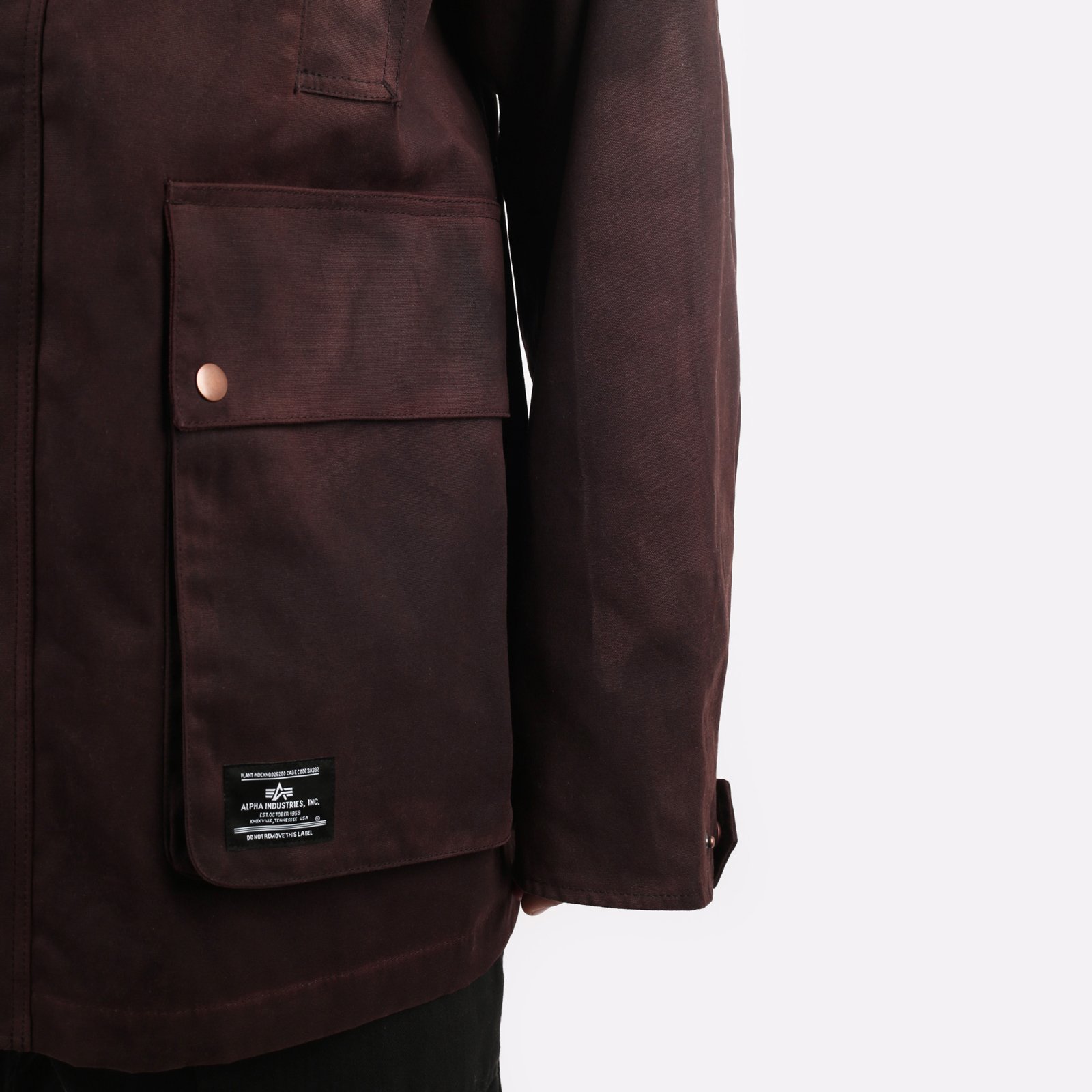 Мужская куртка Alpha Industries Waxed Cotton Car Coat (MJW53500C1-chocolate)  - цена, описание, фото 5