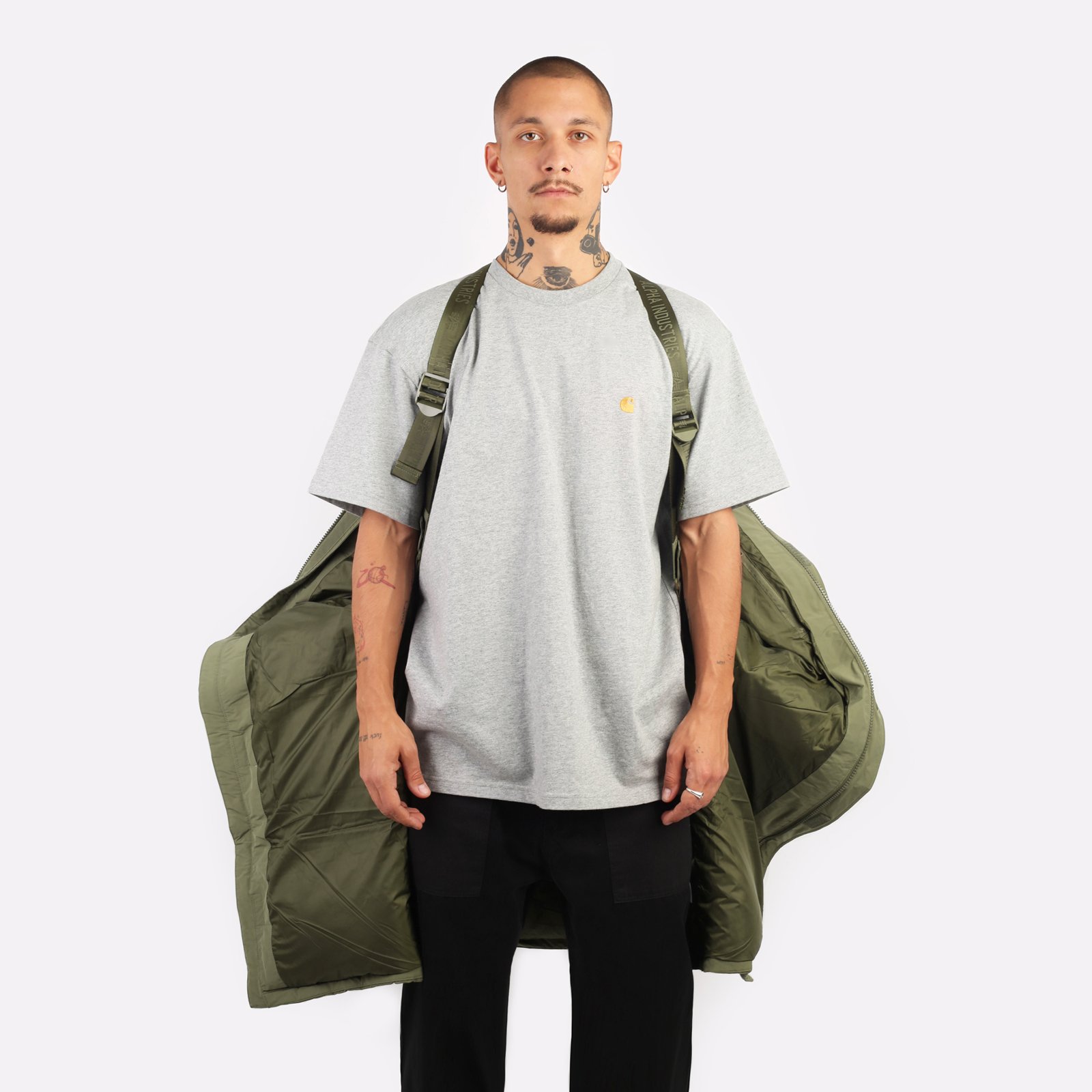 Мужской пуховик Alpha Industries Long Puffer Parka (MJL53500C1-green)  - цена, описание, фото 4