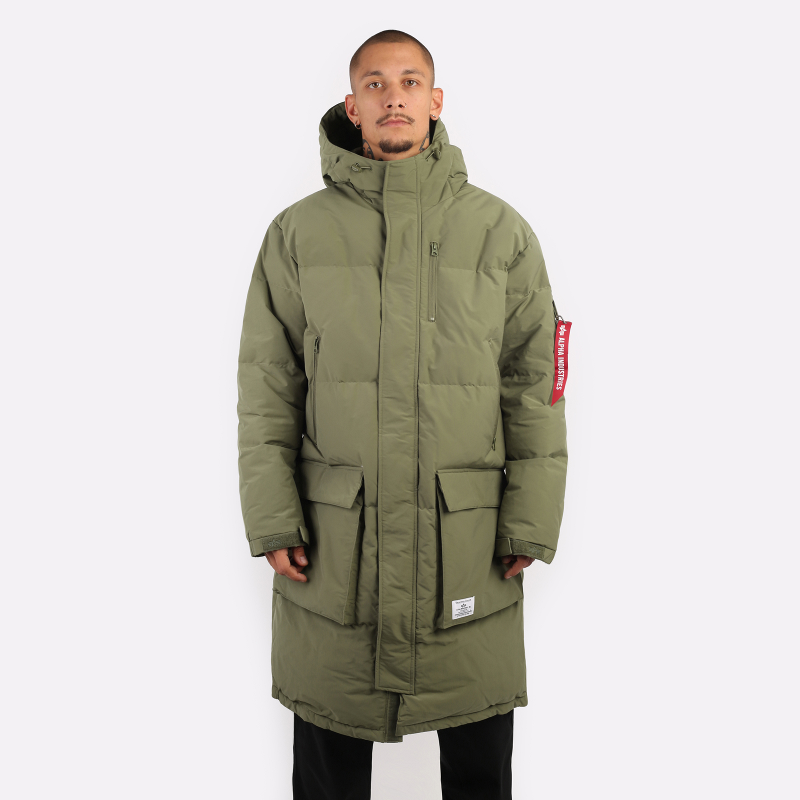 мужская зеленая куртка Alpha Industries Long Puffer Parka MJL53500C1-green - цена, описание, фото 1