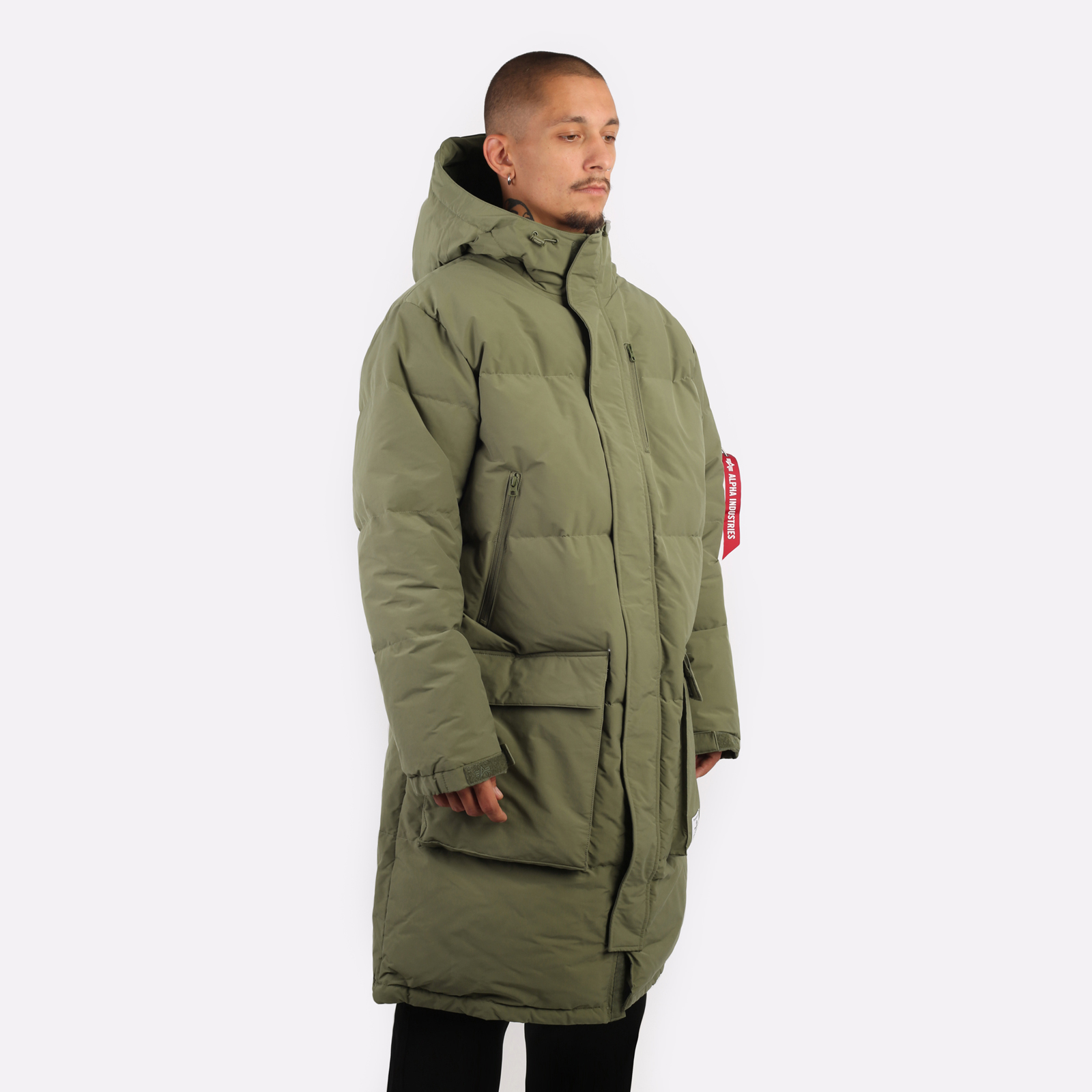 мужская зеленая куртка Alpha Industries Long Puffer Parka MJL53500C1-green - цена, описание, фото 3