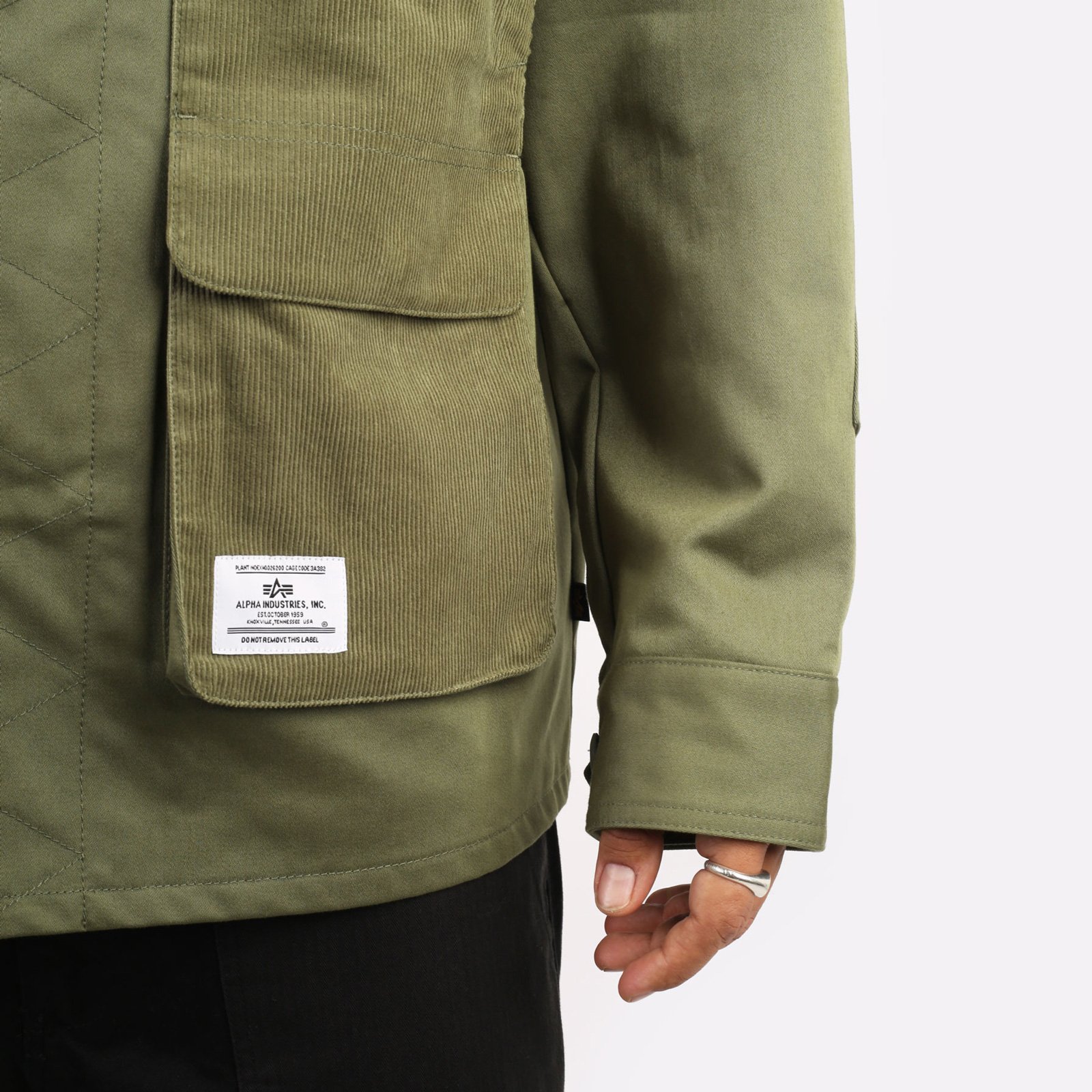 мужская зеленая куртка Alpha Industries Corduroy Panel Jacket MJC53500C1-green - цена, описание, фото 5