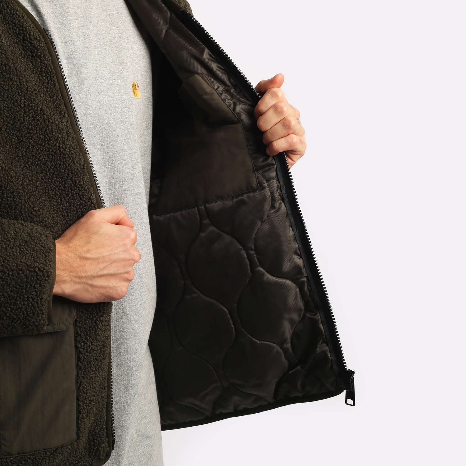 Мужская куртка Carhartt WIP Devin Liner (I032244-cypress)  - цена, описание, фото 5