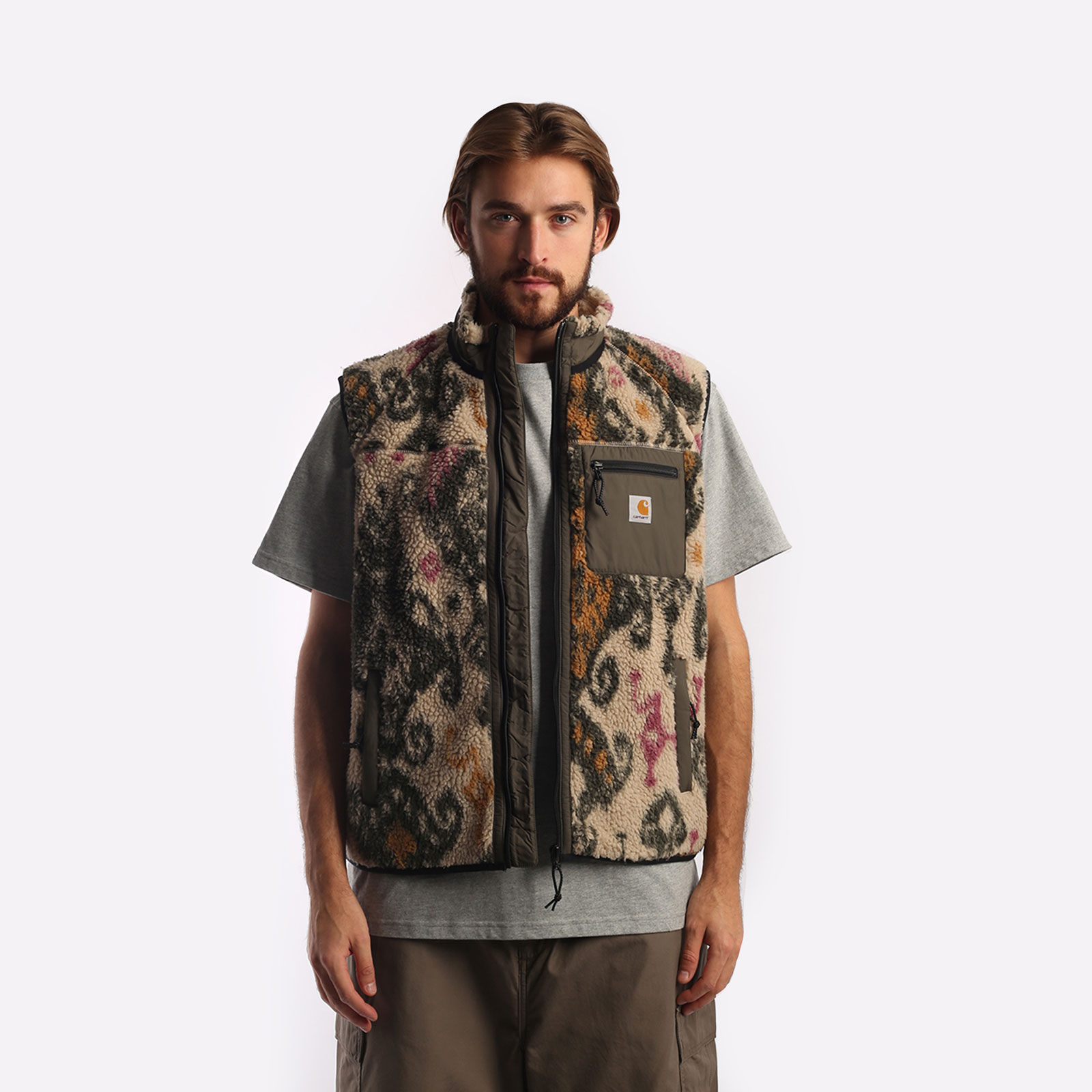 мужской жилет Carhartt WIP Prentis Vest Liner  (I026719-wall/cypress)  - цена, описание, фото 1