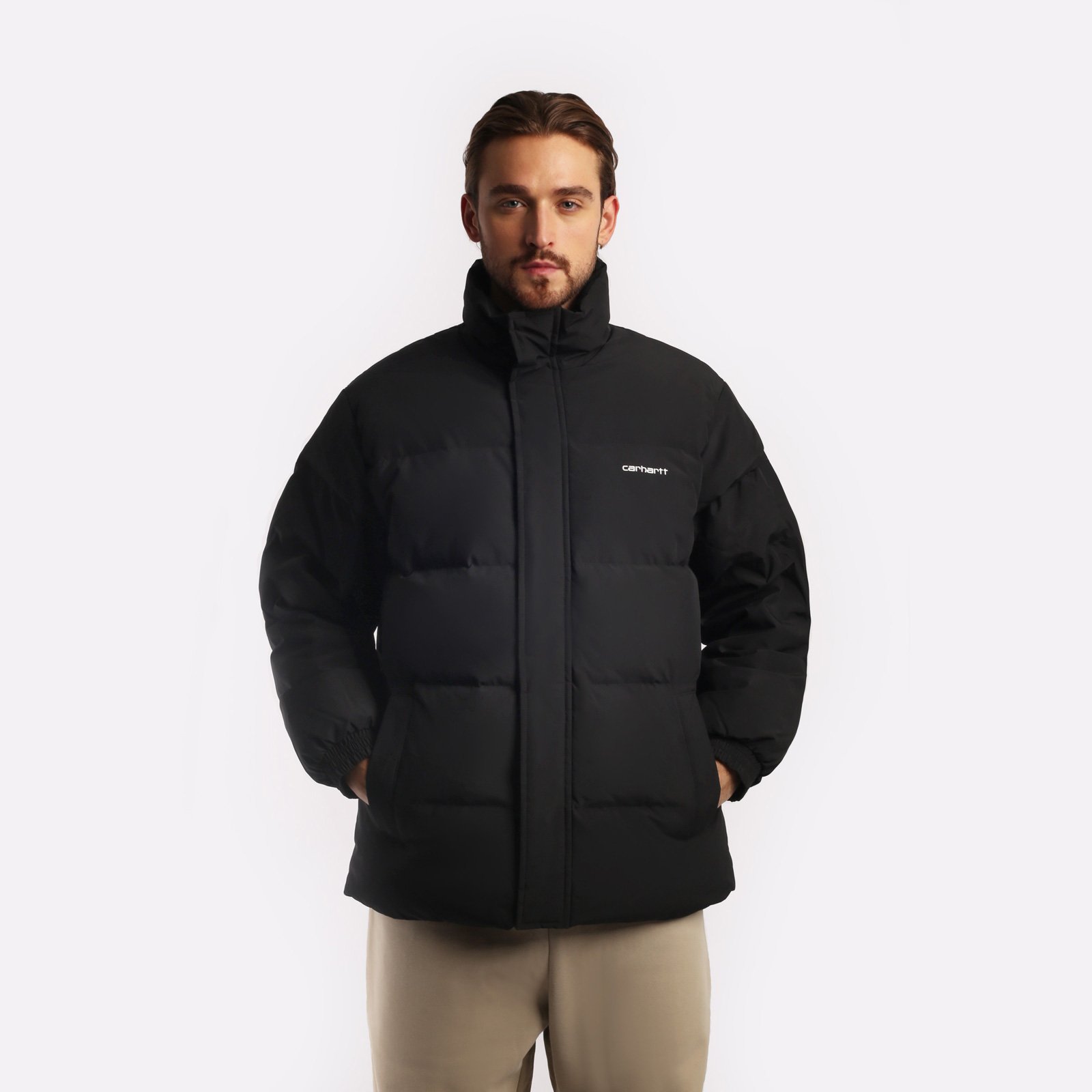 мужская черная куртка Carhartt WIP Danville Jacket I029450-black/wht - цена, описание, фото 1