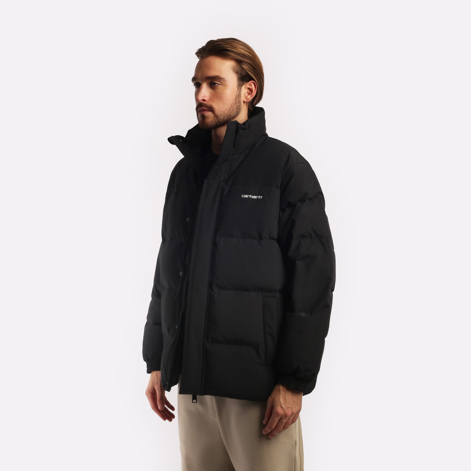 мужская черная куртка Carhartt WIP Danville Jacket I029450-black/wht - цена, описание, фото 3