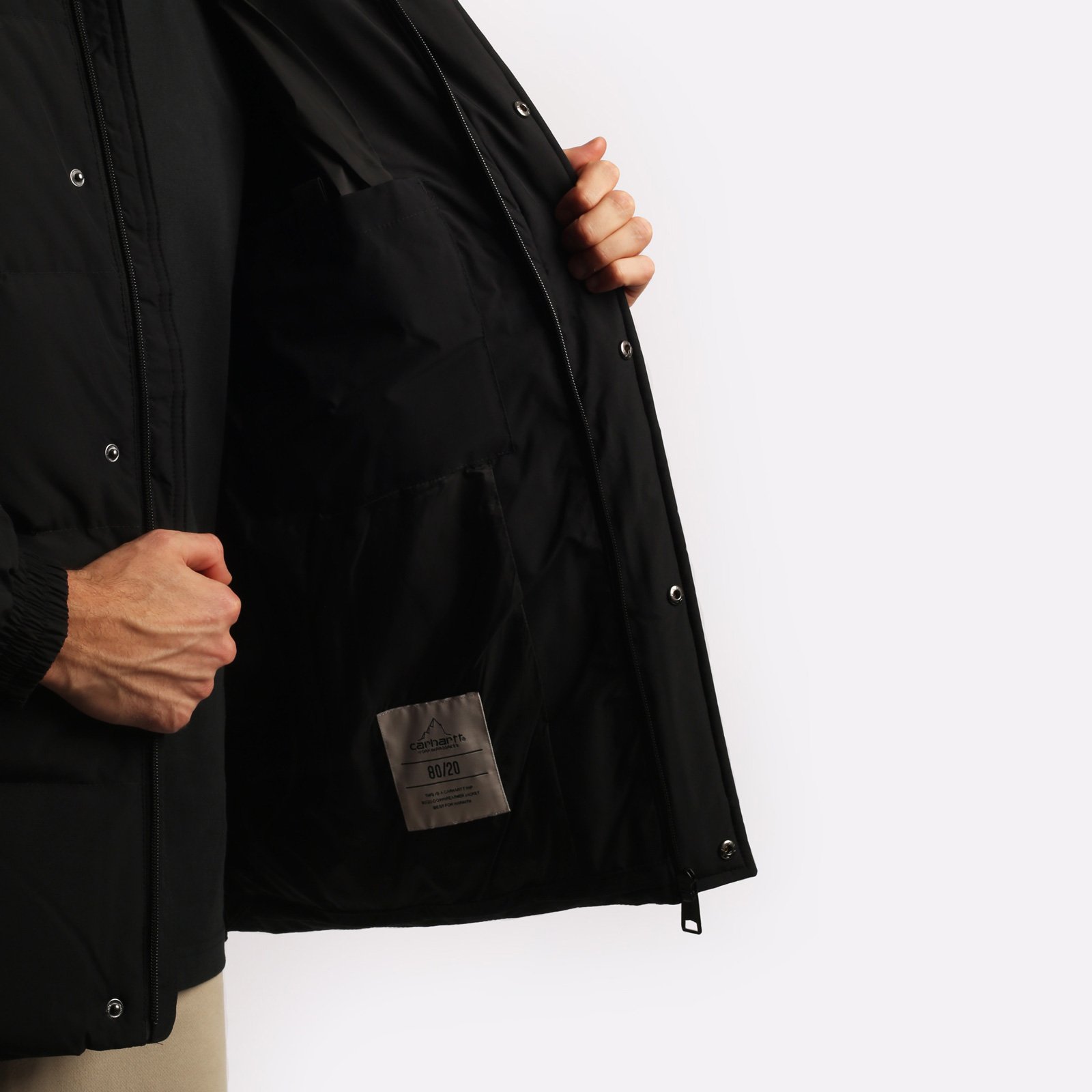 мужская черная куртка Carhartt WIP Danville Jacket I029450-black/wht - цена, описание, фото 5