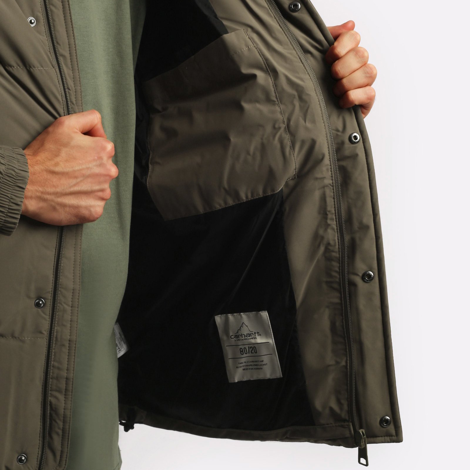 Мужской пуховик Carhartt WIP Danville Jacket (I029450-barista/black)  - цена, описание, фото 5