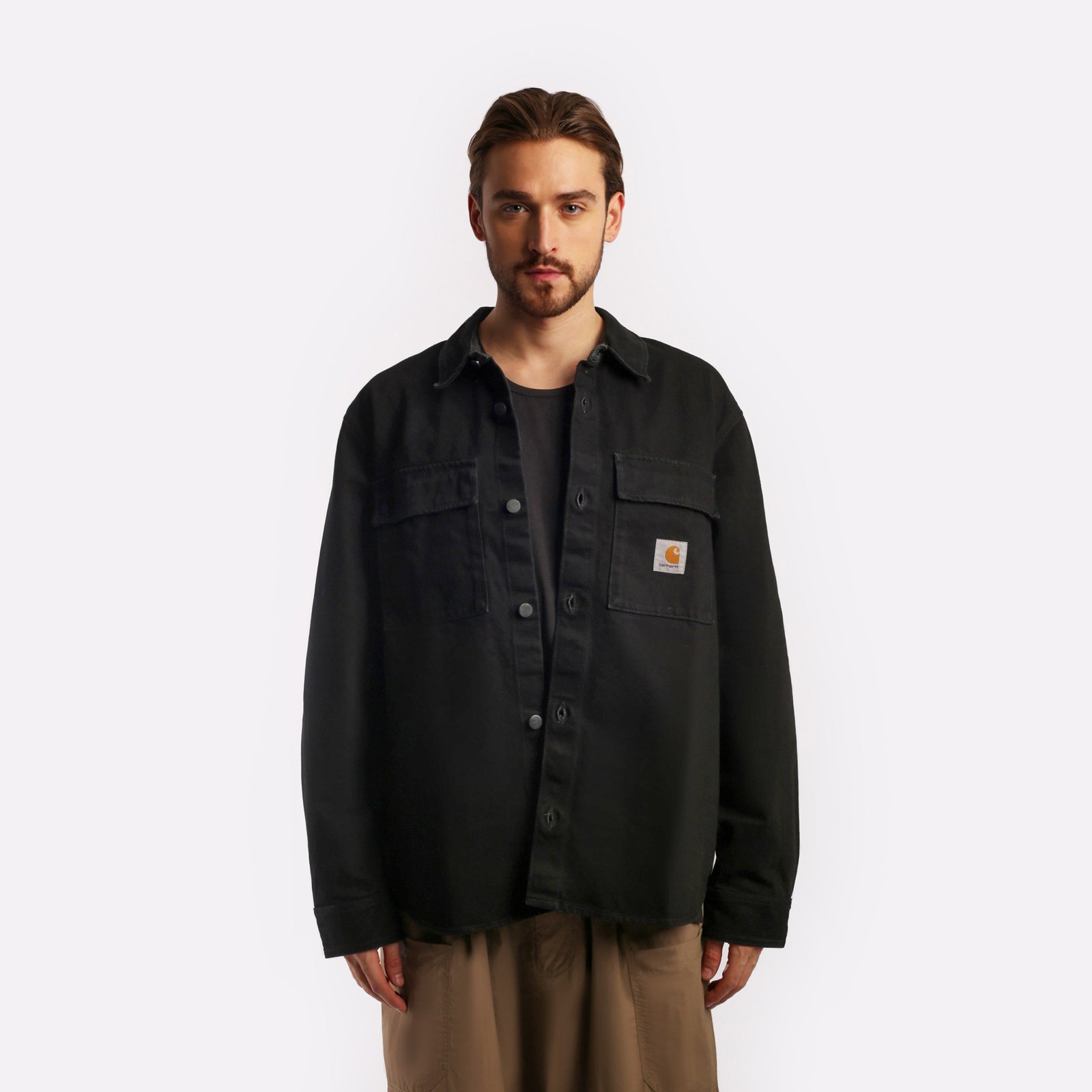 мужская черная куртка Carhartt WIP Manny Shirt Jac I032705-black - цена, описание, фото 1