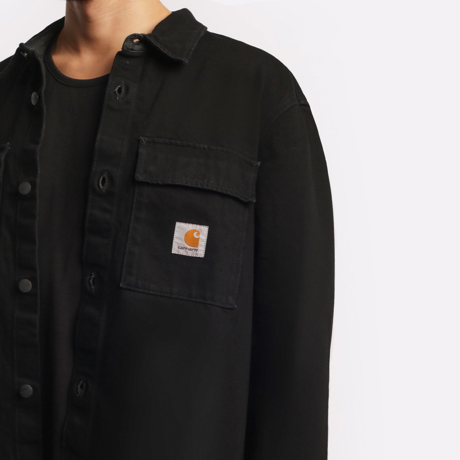 мужская куртка Carhartt WIP Manny Shirt Jac  (I032705-black)  - цена, описание, фото 4