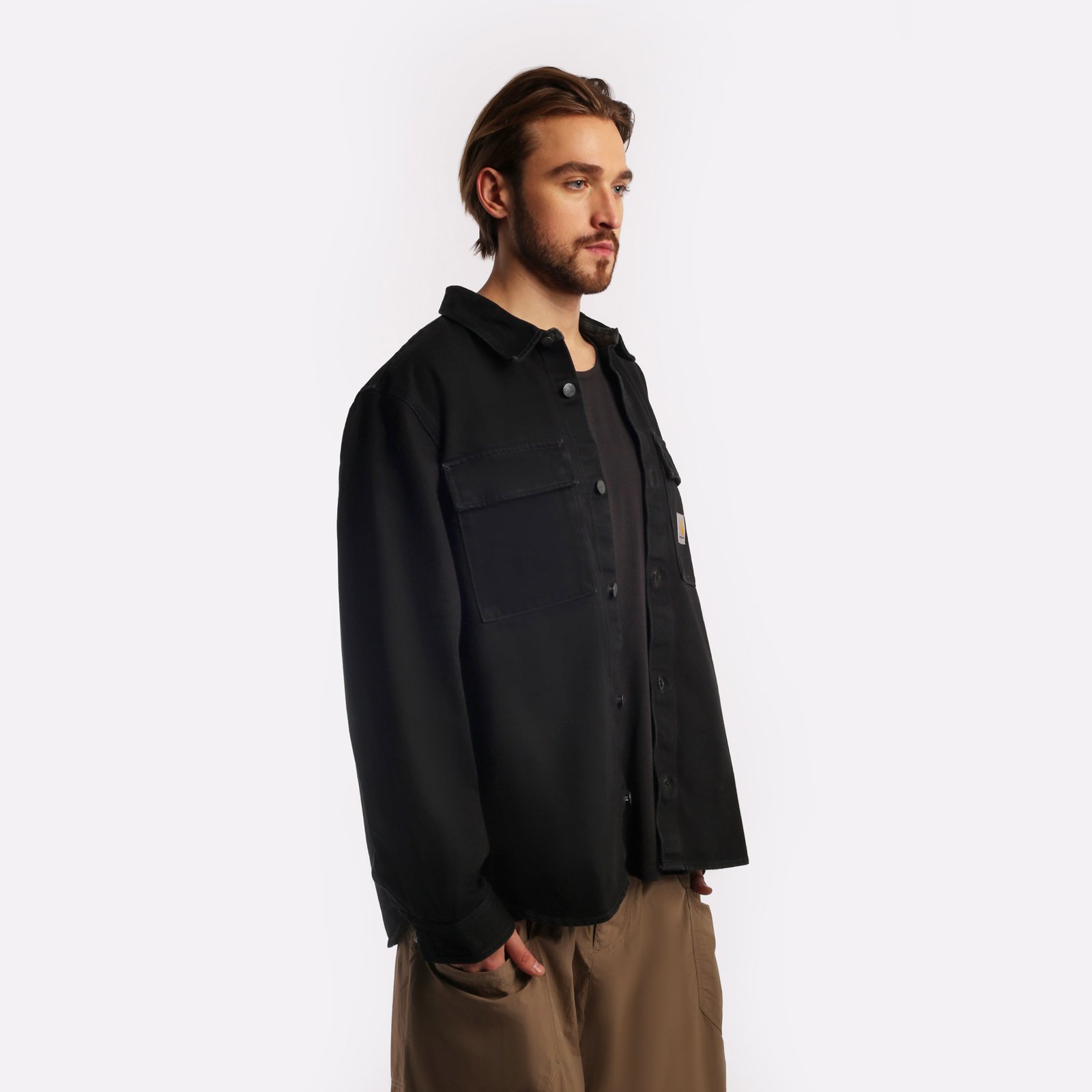 мужская куртка Carhartt WIP Manny Shirt Jac  (I032705-black)  - цена, описание, фото 3