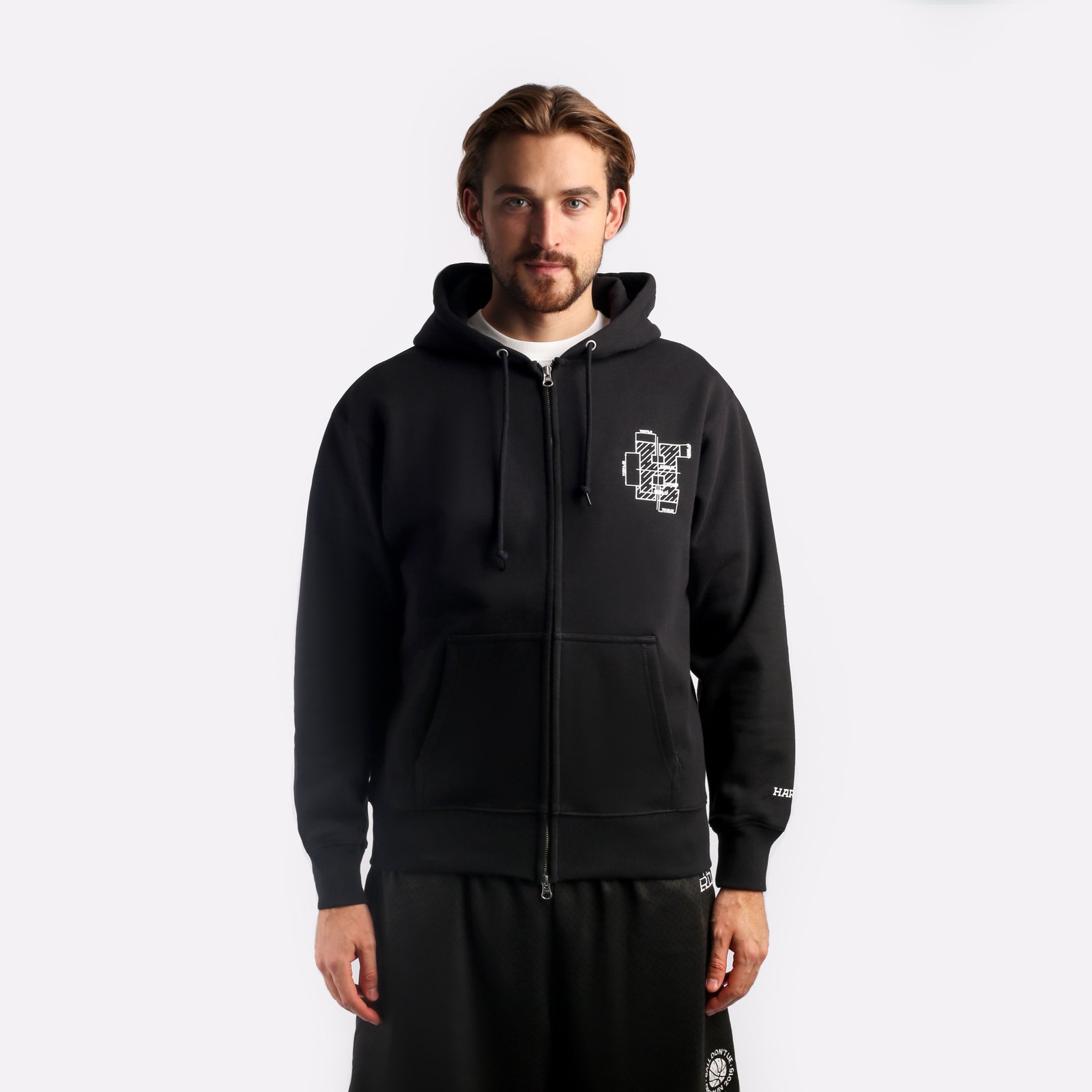 мужская черная толстовка Hard Zip Hoodie Hrdzipuphoodie - цена, описание, фото 1