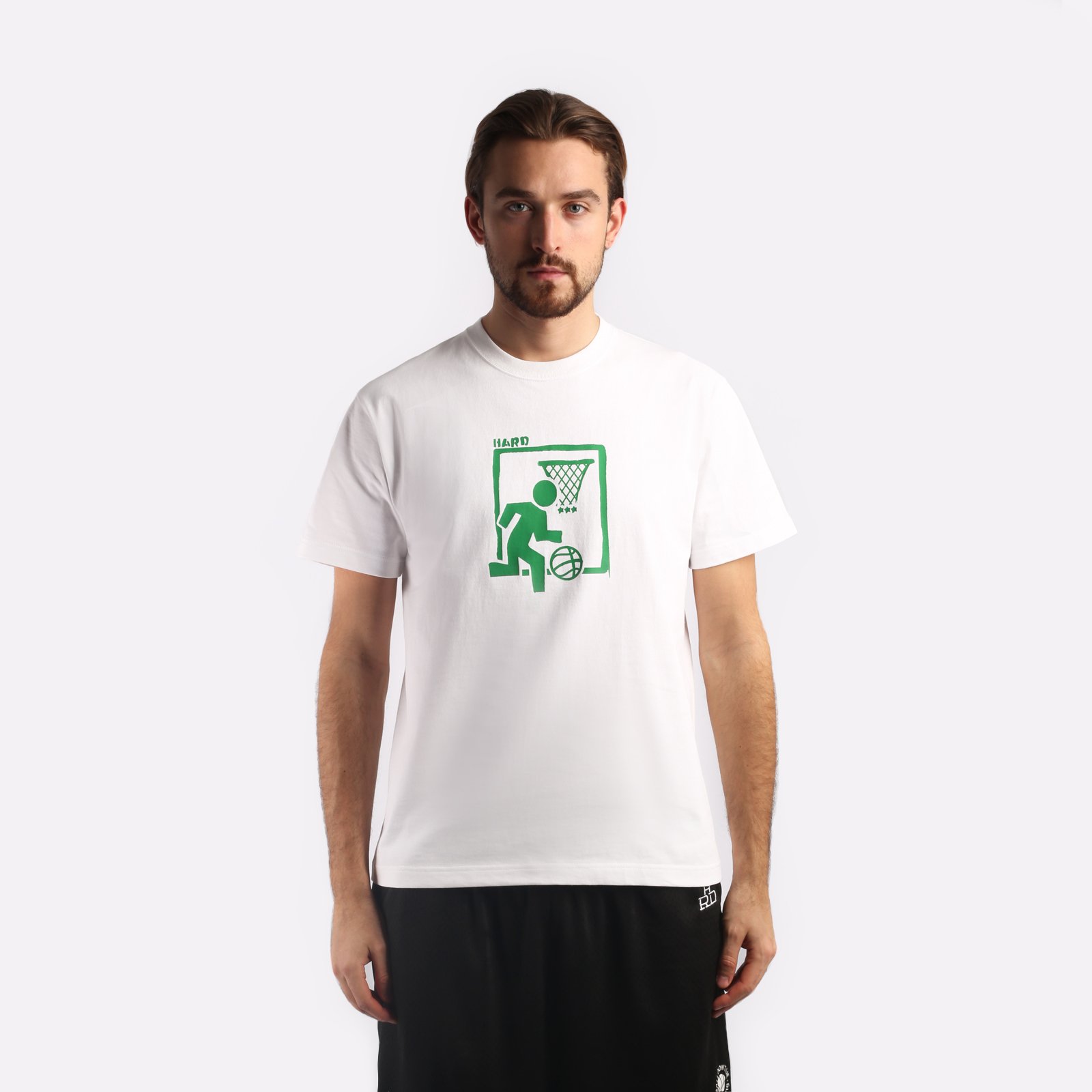мужская бежевая футболка Hard Simple Tee Hrdtee-white - цена, описание, фото 1