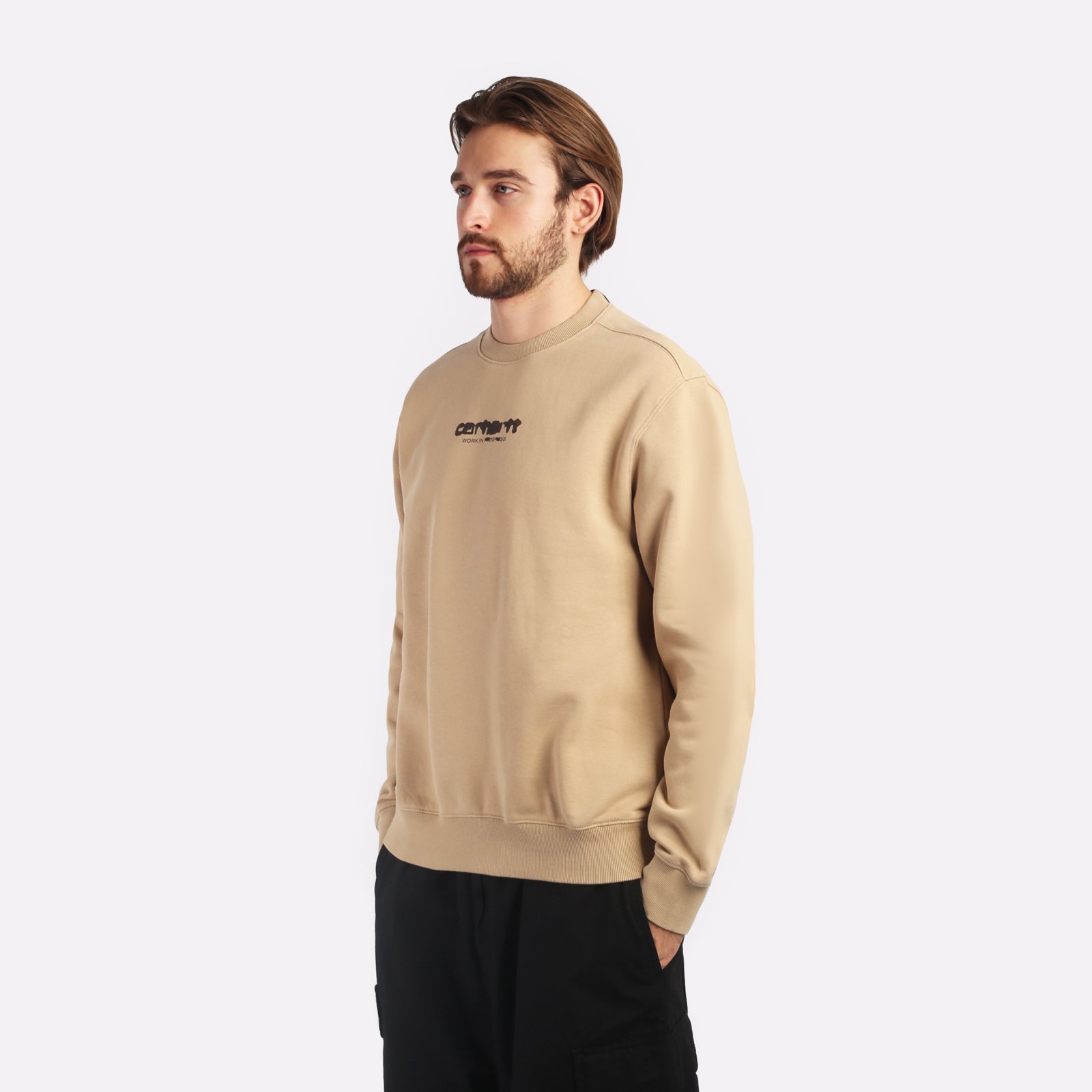 Мужская толстовка Carhartt WIP Ink Bleed Sweat (I032866-sable/tobacco)  - цена, описание, фото 3