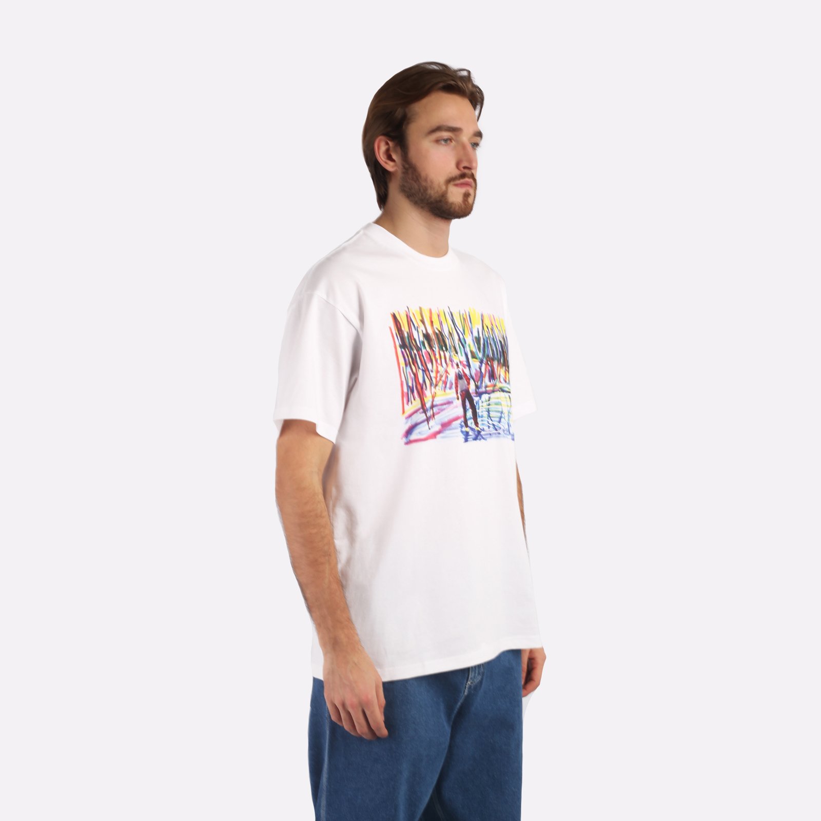мужская футболка Carhartt WIP S/S Ollie Mac Icy Lake T-S  (I032408-white)  - цена, описание, фото 3