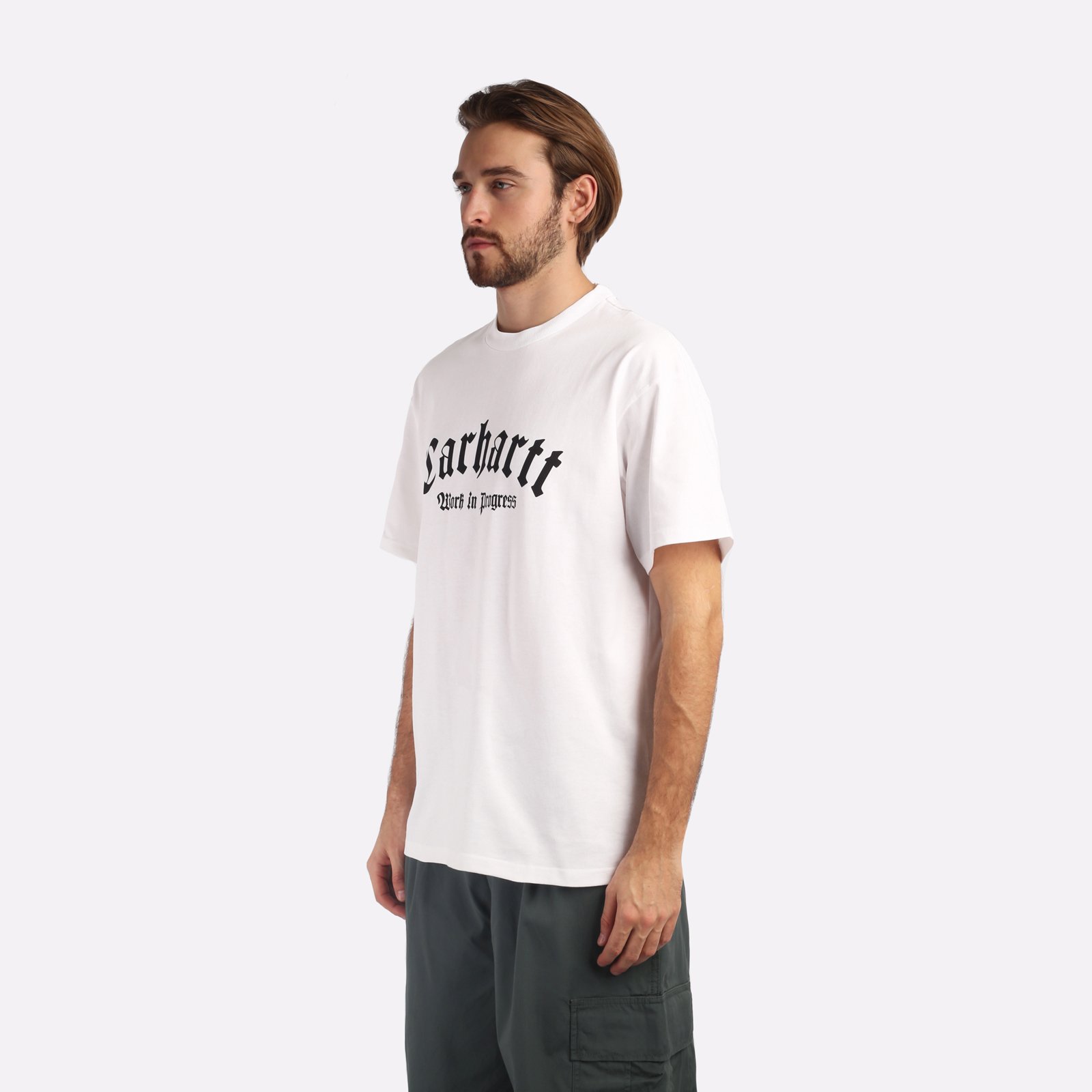 мужская футболка Carhartt WIP S/S Onyx T-Shirt  (I032875-white/black)  - цена, описание, фото 3