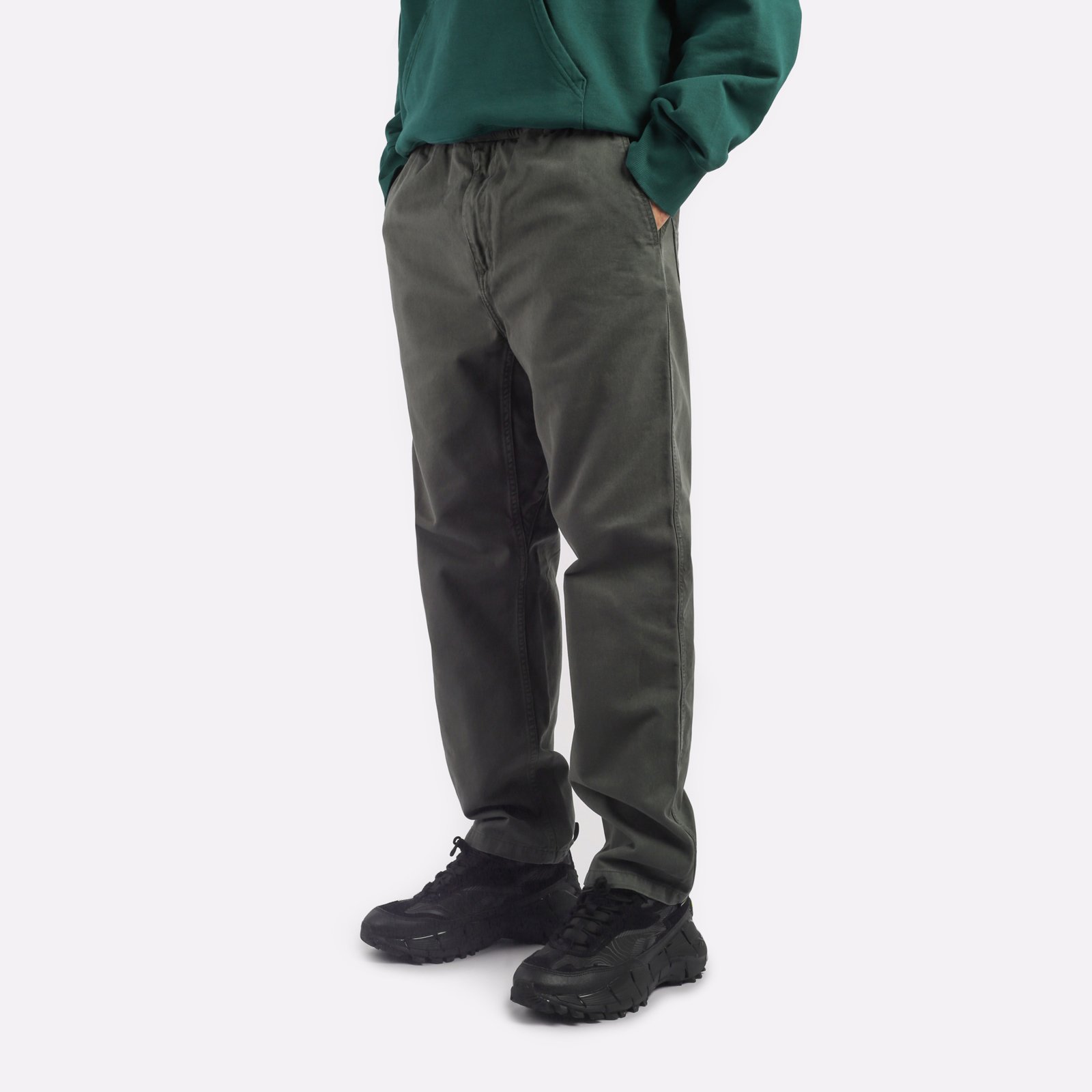 мужские зеленые брюки Carhartt WIP Flint Pant I029919-jura - цена, описание, фото 3