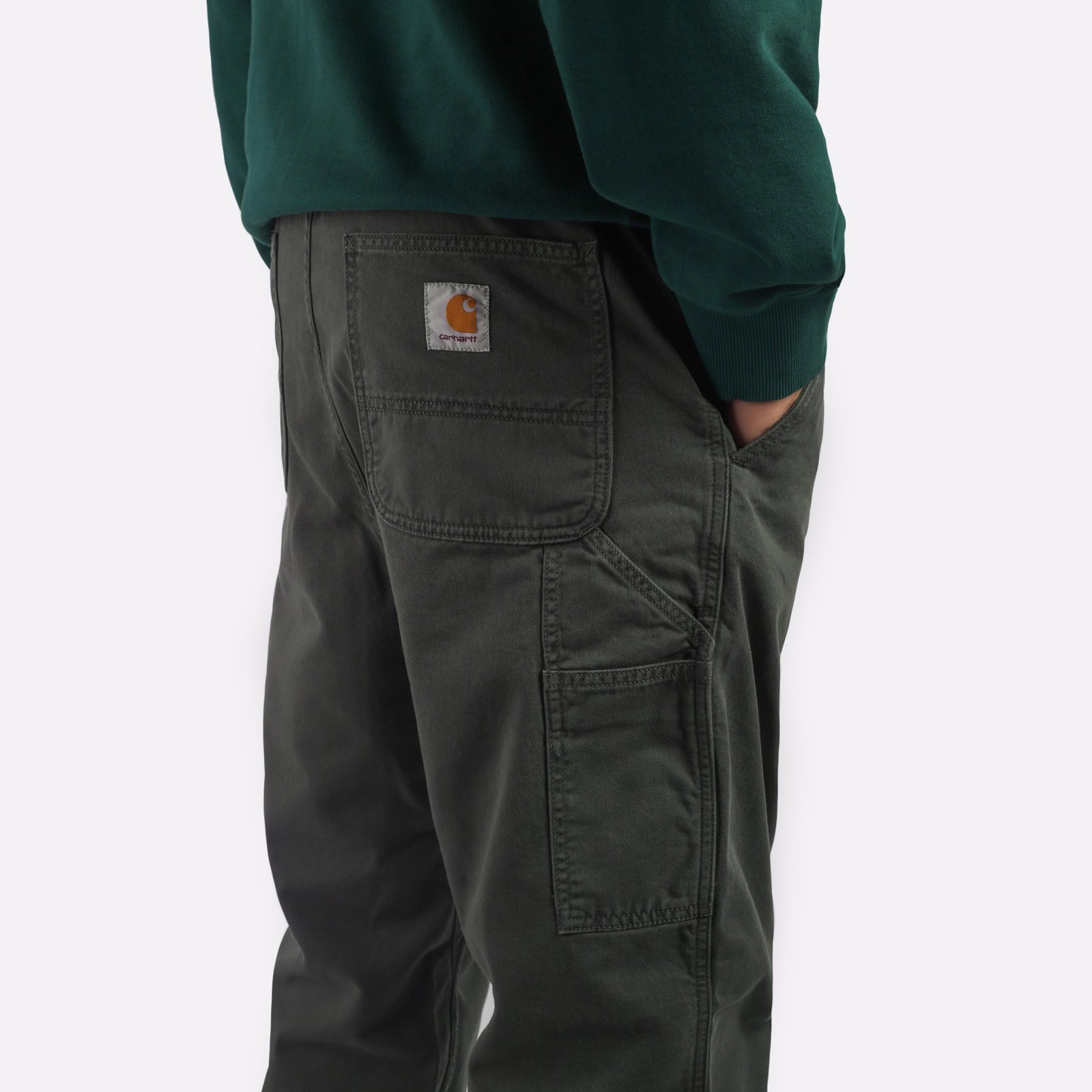 мужские зеленые брюки Carhartt WIP Flint Pant I029919-jura - цена, описание, фото 4