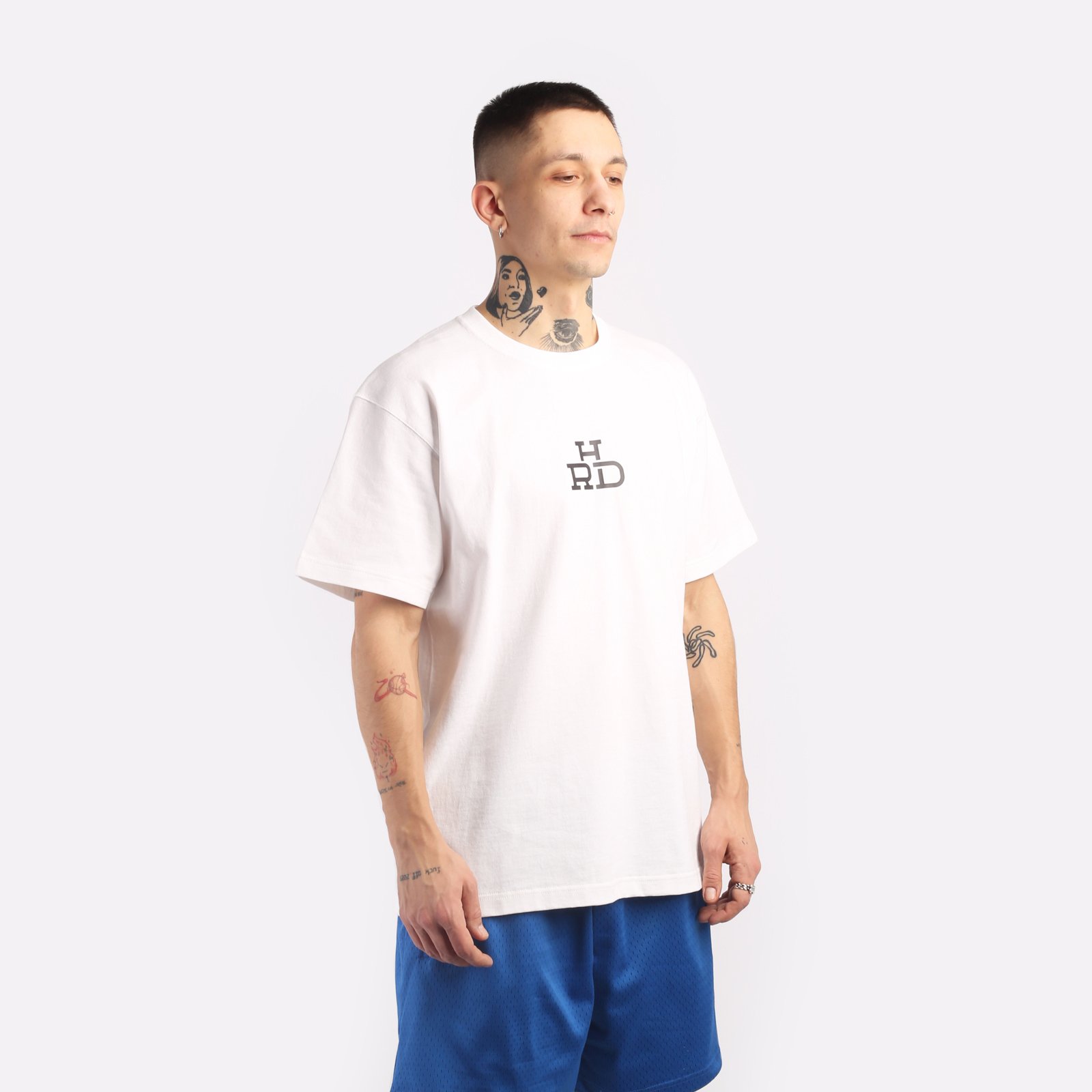 мужская белая футболка Hard Logo Tee hrd-wht - цена, описание, фото 3