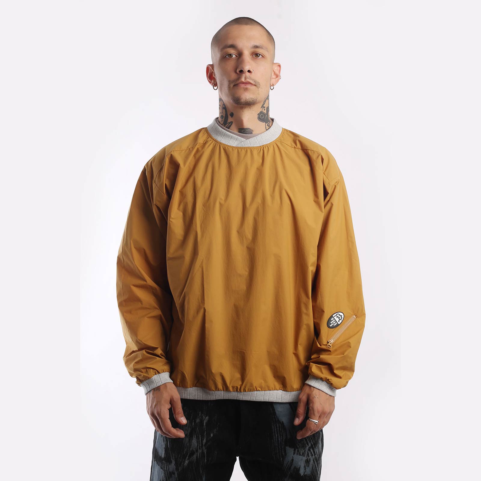 Мужская толстовка Hombre Nino Nylon Pull Over Shirt (0231-SH0003-gold)  - цена, описание, фото 1