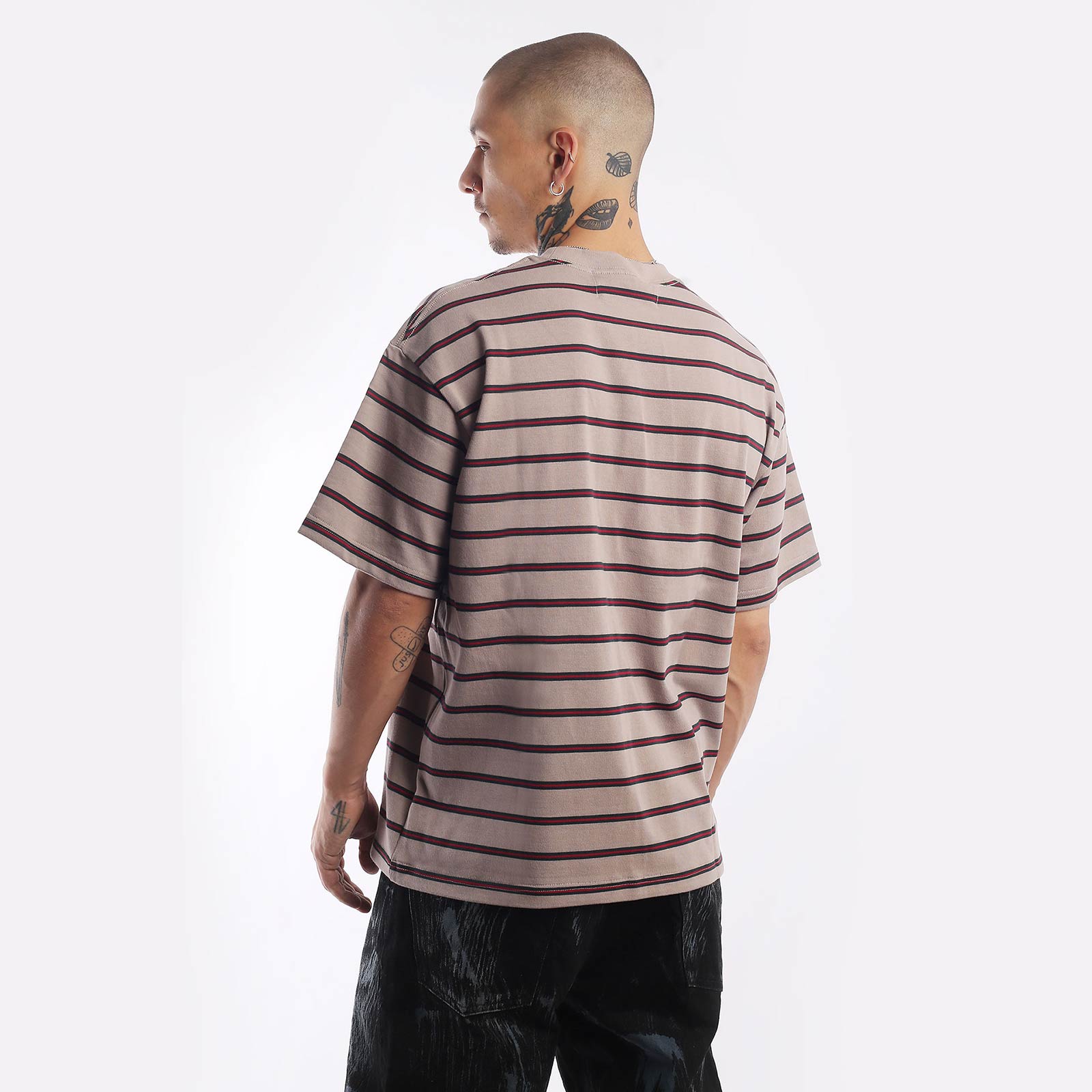 Мужская футболка Hombre Nino Stripe S/S Tee (0231-CT0003-beige)  - цена, описание, фото 2
