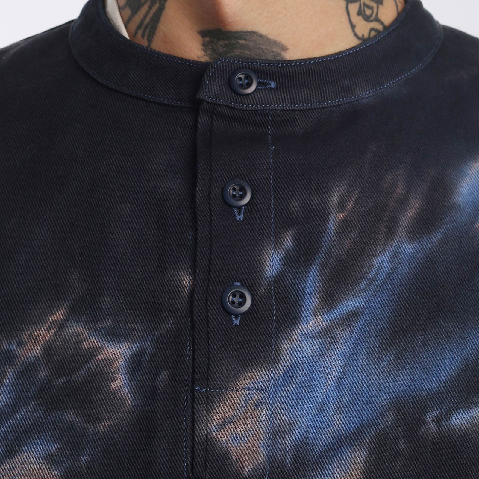 Мужская рубашка Hombre Nino Tie Dye Ventilation Shirt (0222-SH0002-navy)  - цена, описание, фото 6