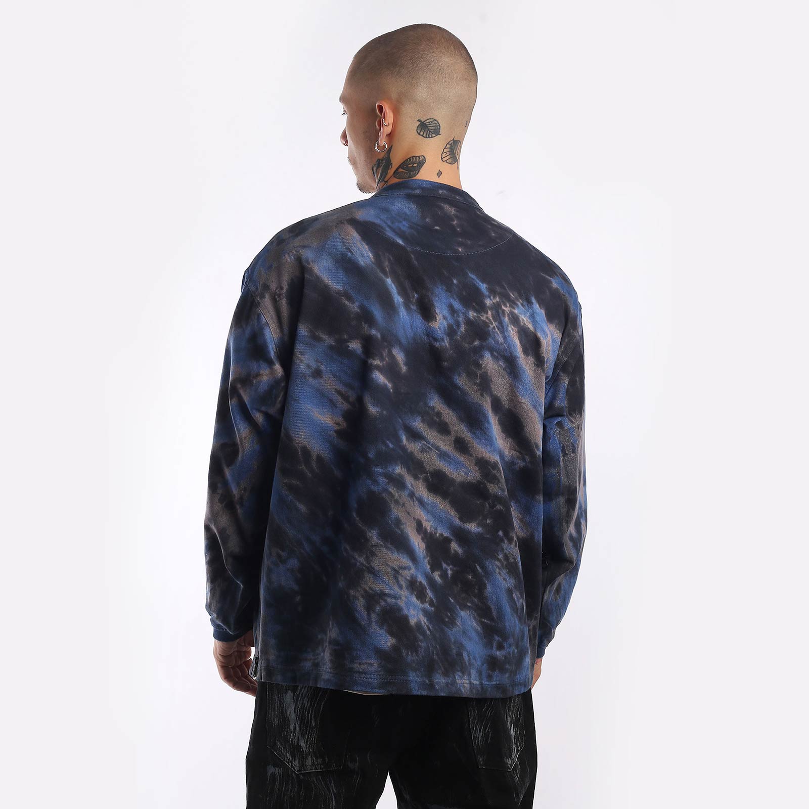 Мужская рубашка Hombre Nino Tie Dye Ventilation Shirt (0222-SH0002-navy)  - цена, описание, фото 2