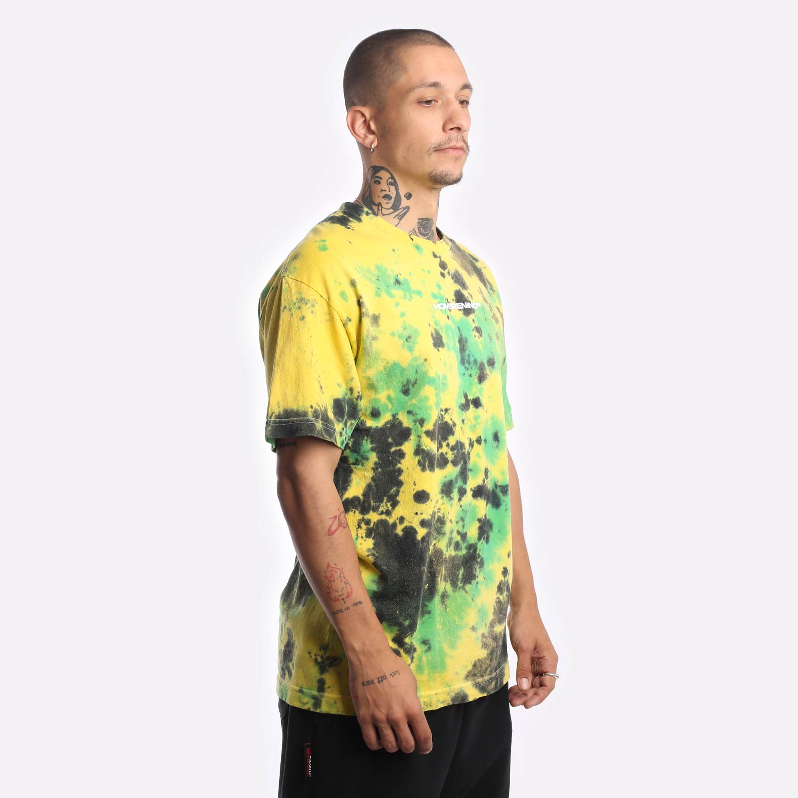 Мужская футболка Hombre Nino Tie Dye S/S Print Tee (0222-CT0009-ylw/grn)  - цена, описание, фото 3