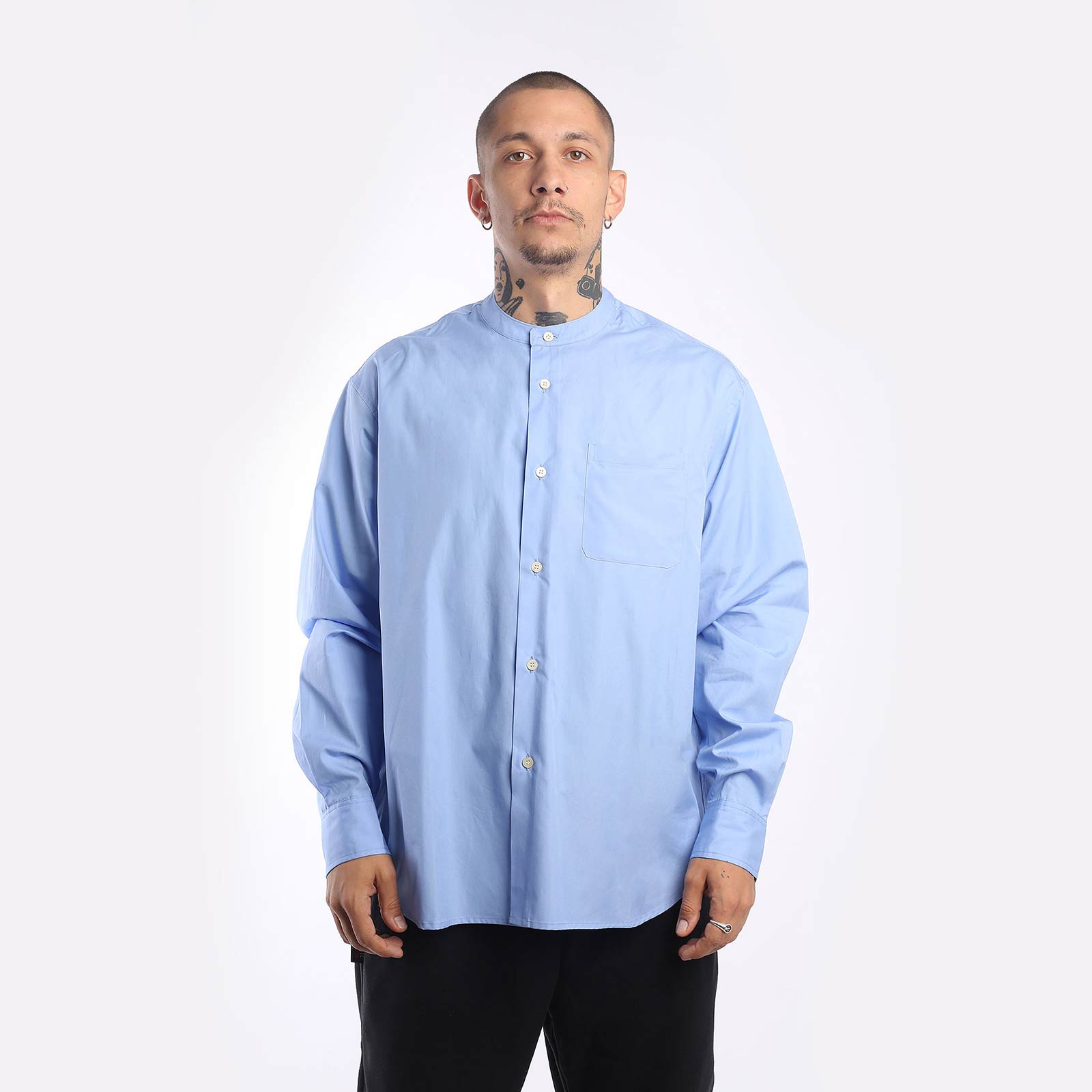 Мужская рубашка Hombre Nino Band Color Shirt (0231-SH0005-blue)  - цена, описание, фото 1