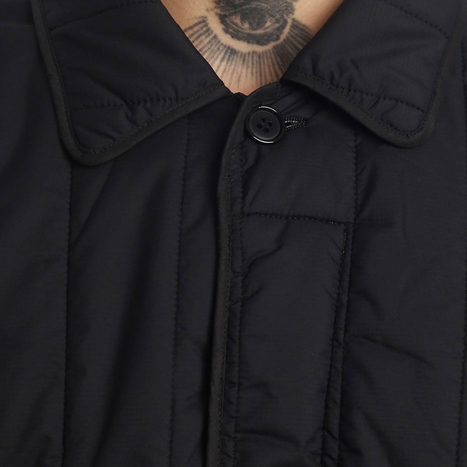 Мужская куртка Hombre Nino Stripe Quilting Jacket (0222-JK0005-black)  - цена, описание, фото 6