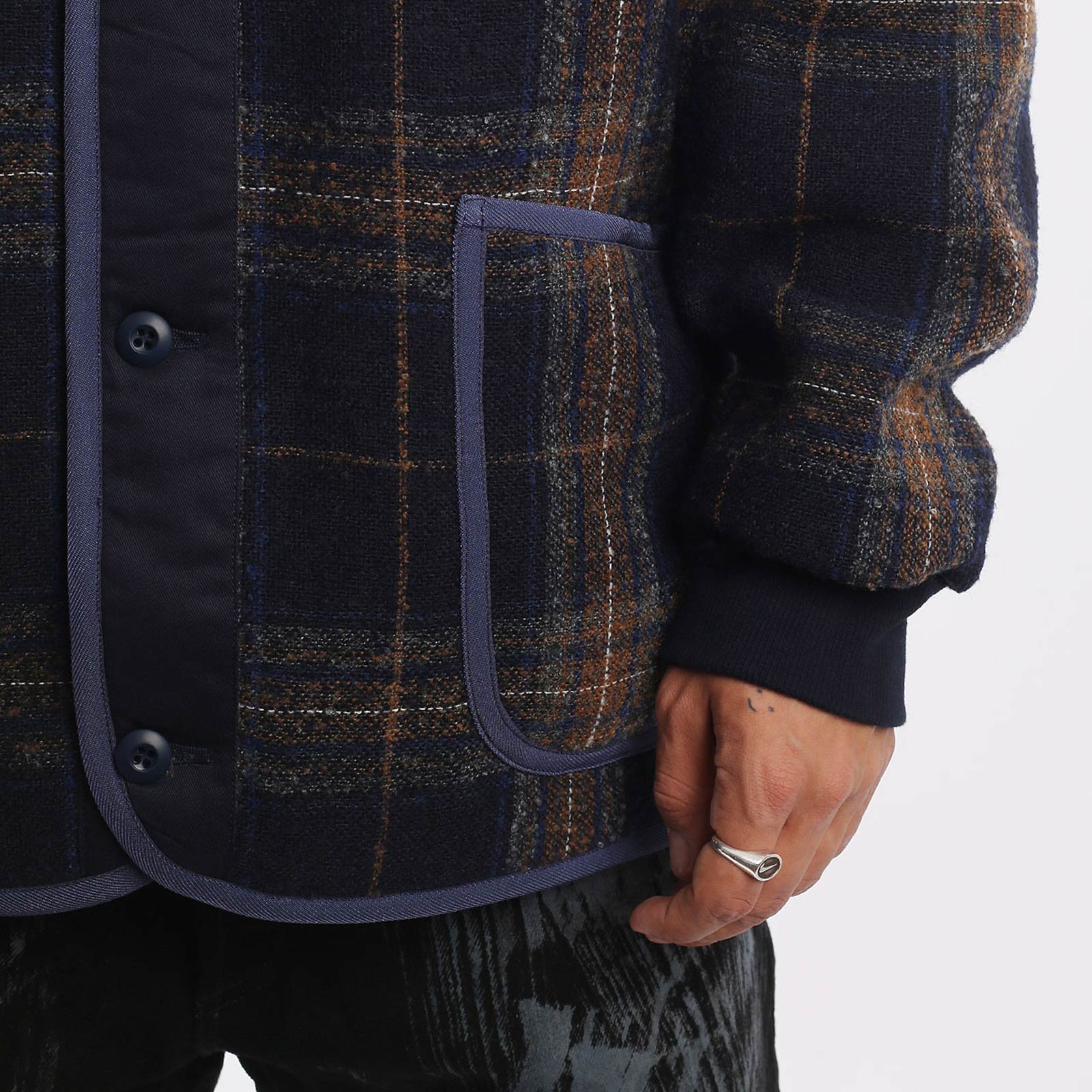 Мужская куртка Hombre Nino Quilting Jacket (0222-JK0004-navy)  - цена, описание, фото 5