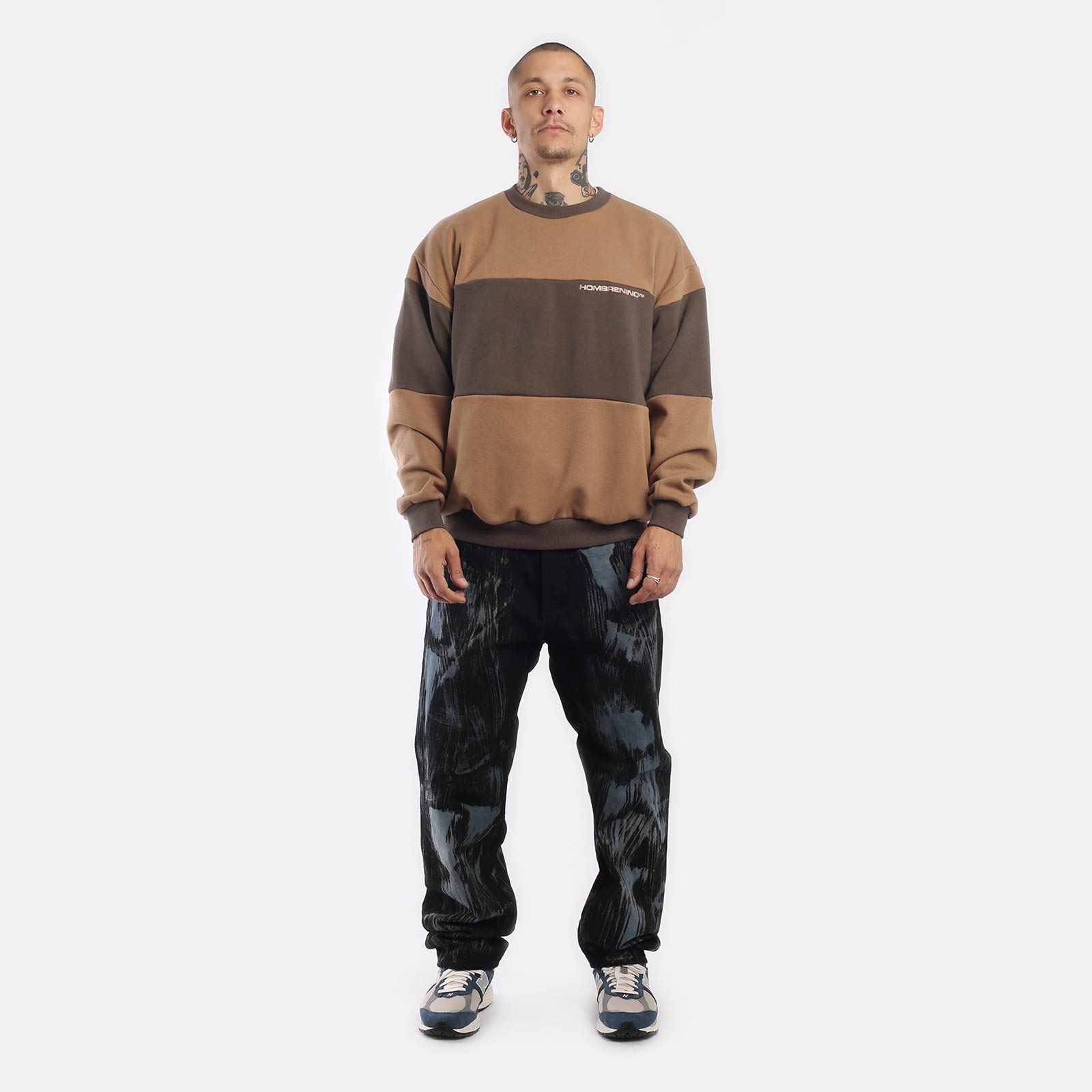 Мужская толстовка Hombre Nino Reversible Crew Neck (0222-CT0005-brown)  - цена, описание, фото 4