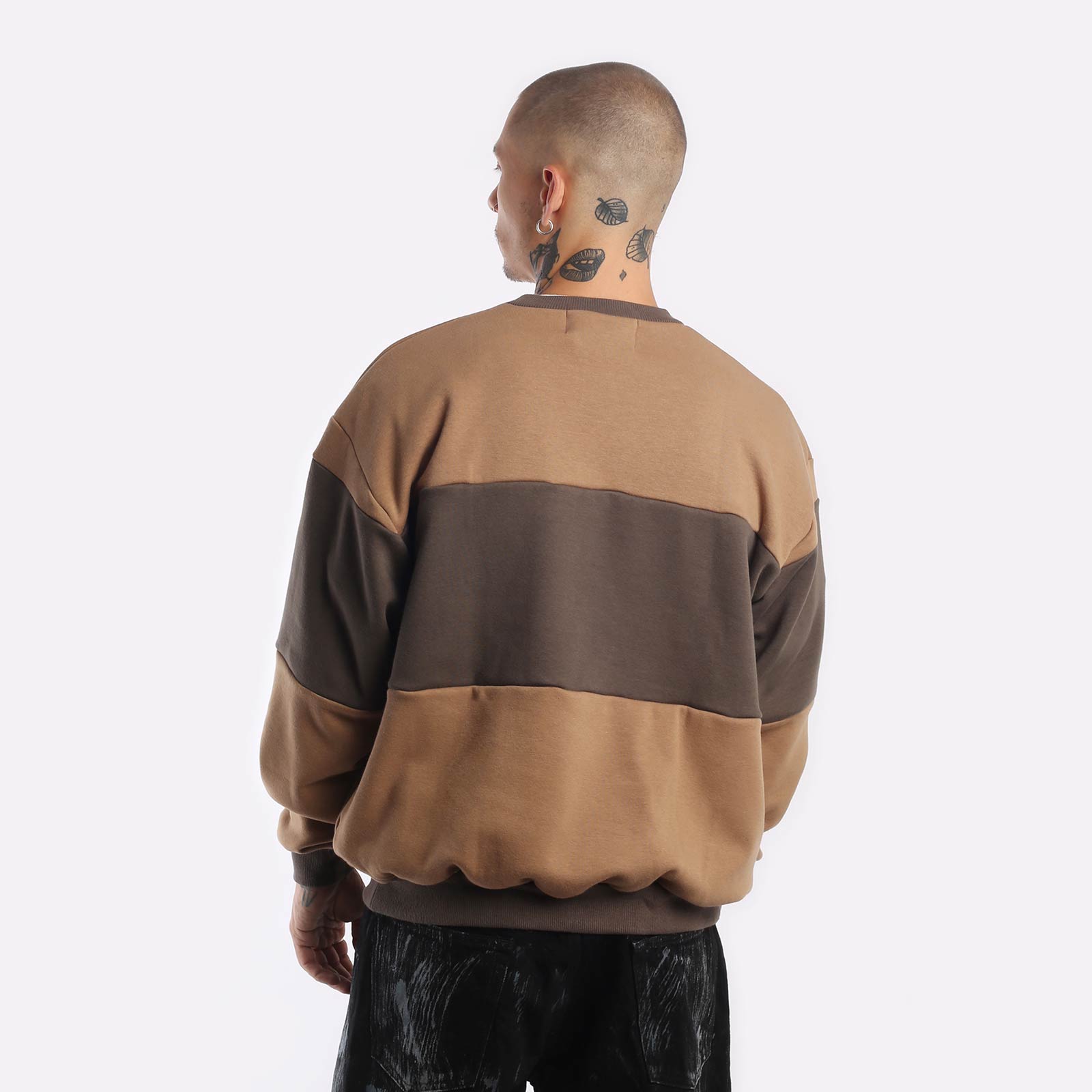 Мужская толстовка Hombre Nino Reversible Crew Neck (0222-CT0005-brown)  - цена, описание, фото 2