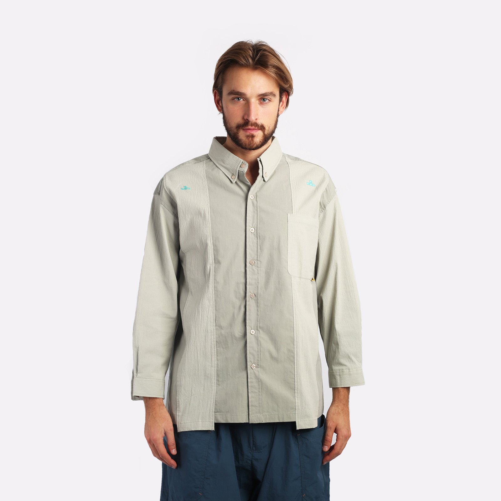Мужская мужская рубашка Futuremade Studio Futuremade Studio Fancy Shirt (FW23-SHI-014-GR)  - цена, описание, фото 1