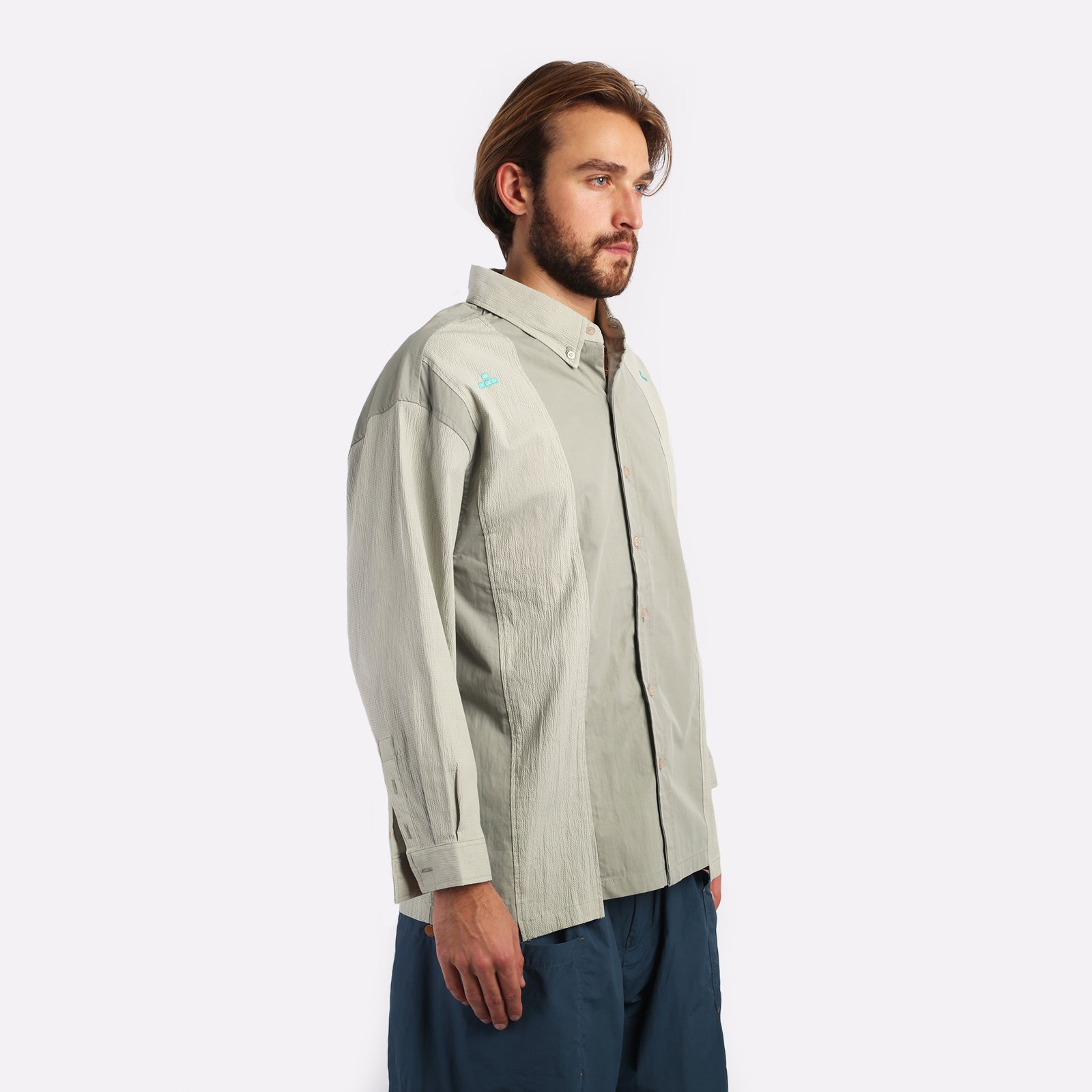 Мужская мужская рубашка Futuremade Studio Futuremade Studio Fancy Shirt (FW23-SHI-014-GR)  - цена, описание, фото 3