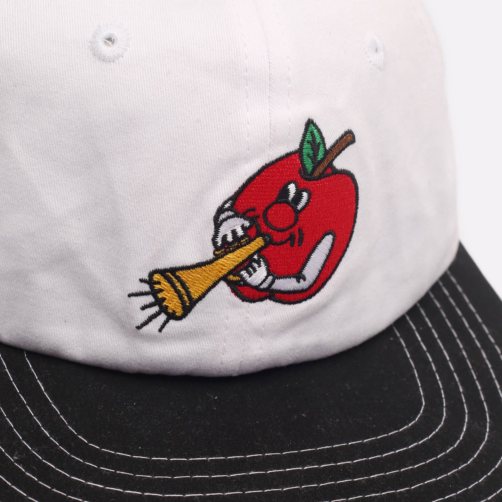 Кепка Butter Goods Apple 6 Panel Cap (CAP-white/black)  - цена, описание, фото 3