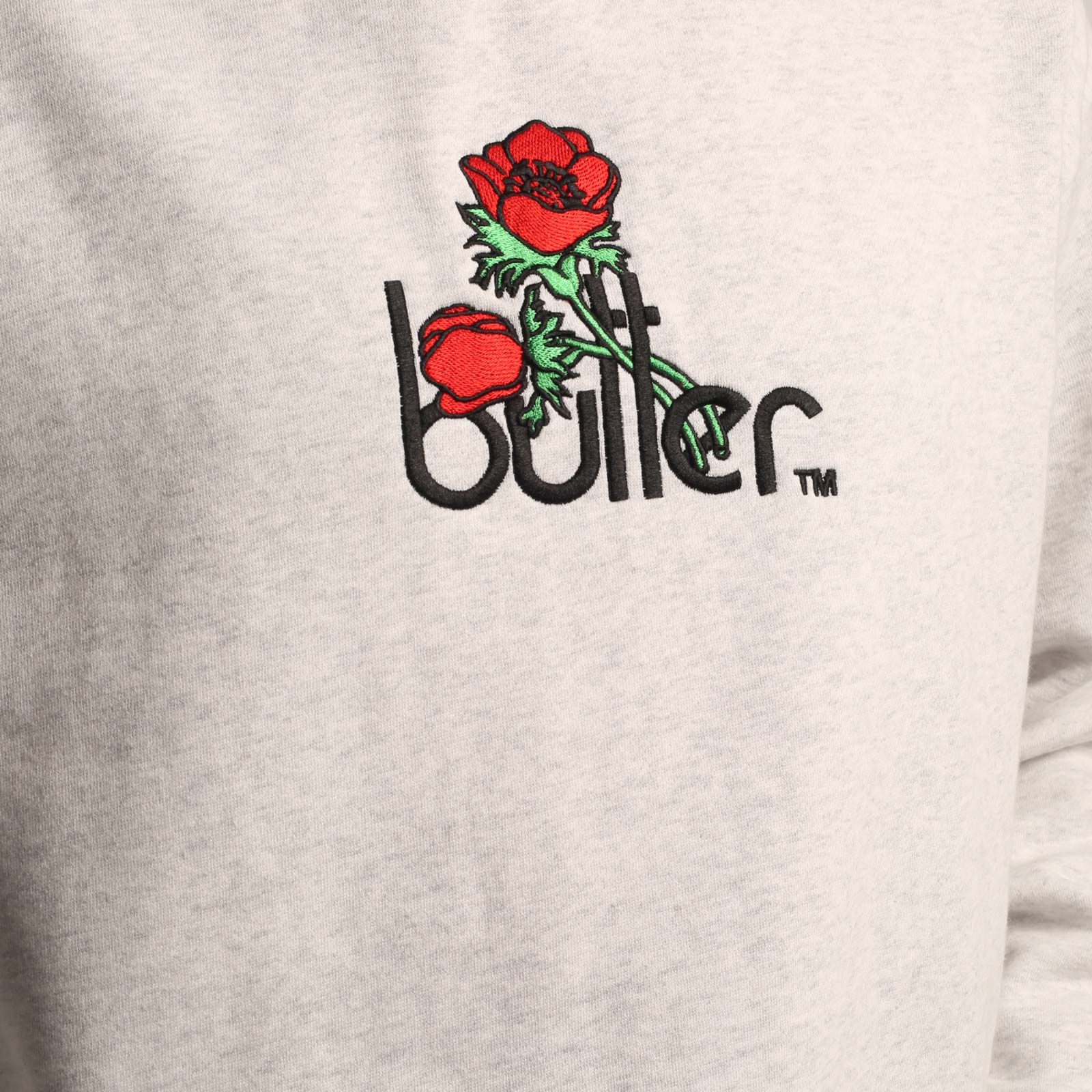 Мужская мужская толстовка Butter Goods Butter Goods Windflowers Embroidered (HOOD ASH GREY)  - цена, описание, фото 5