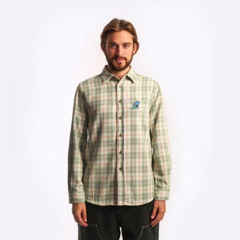 мужская мужская рубашка Butter Goods Butter Goods Bucket Plaid Shirt Sage (Plaid Shirt Sage)  