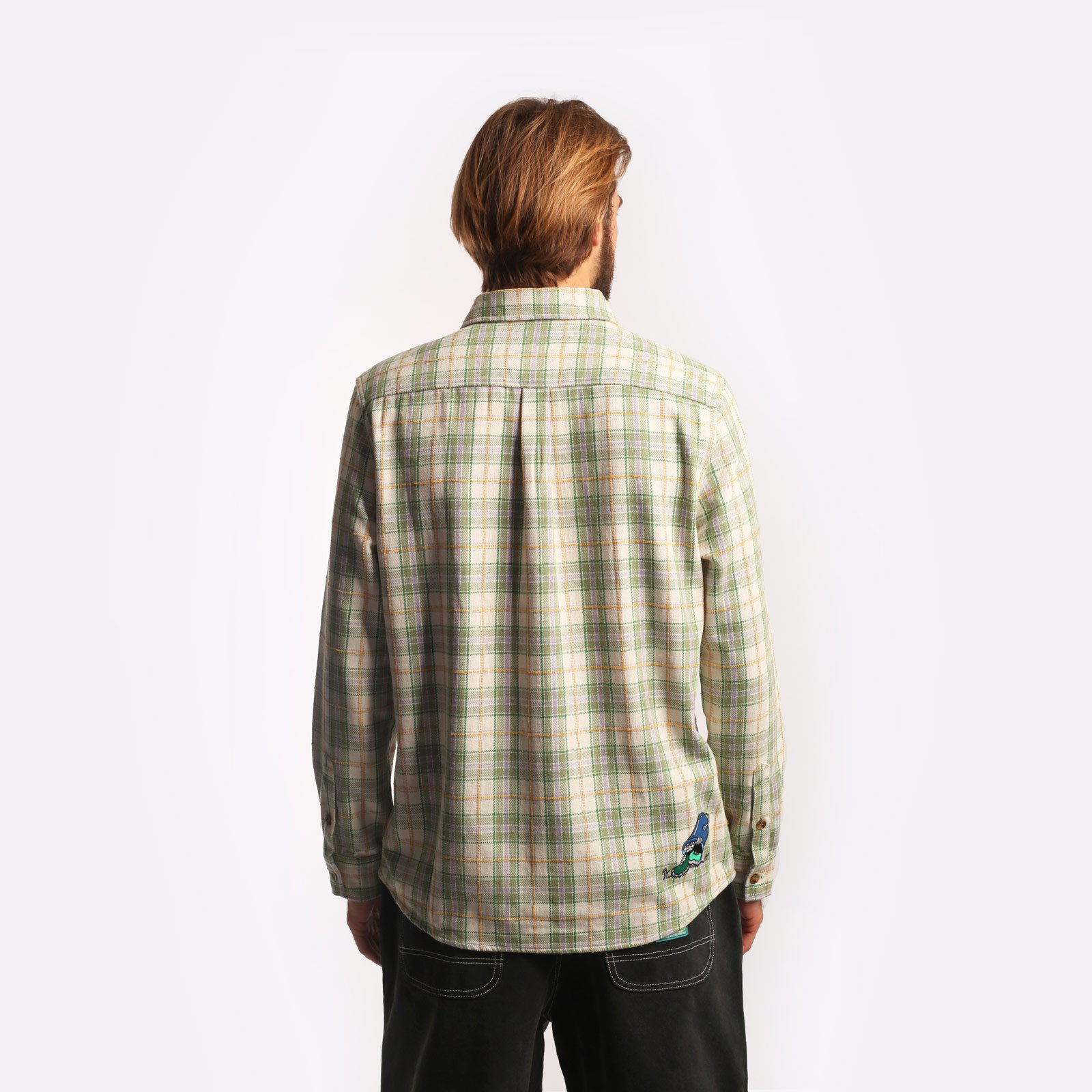 Мужская мужская рубашка Butter Goods Butter Goods Bucket Plaid Shirt Sage (Plaid Shirt Sage) (PLAID SHIRT SAGE)  - цена, описание, фото 2