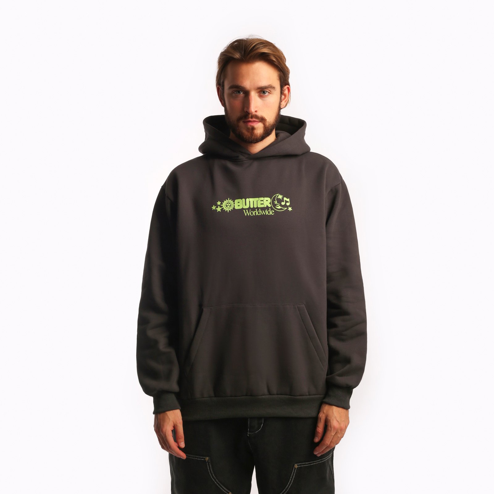 Мужская мужская толстовка Butter Goods Butter Goods Zodiac Pullover Hoodie (Hood Washed Black) (HOOD WASHED BLACK)  - цена, описание, фото 1