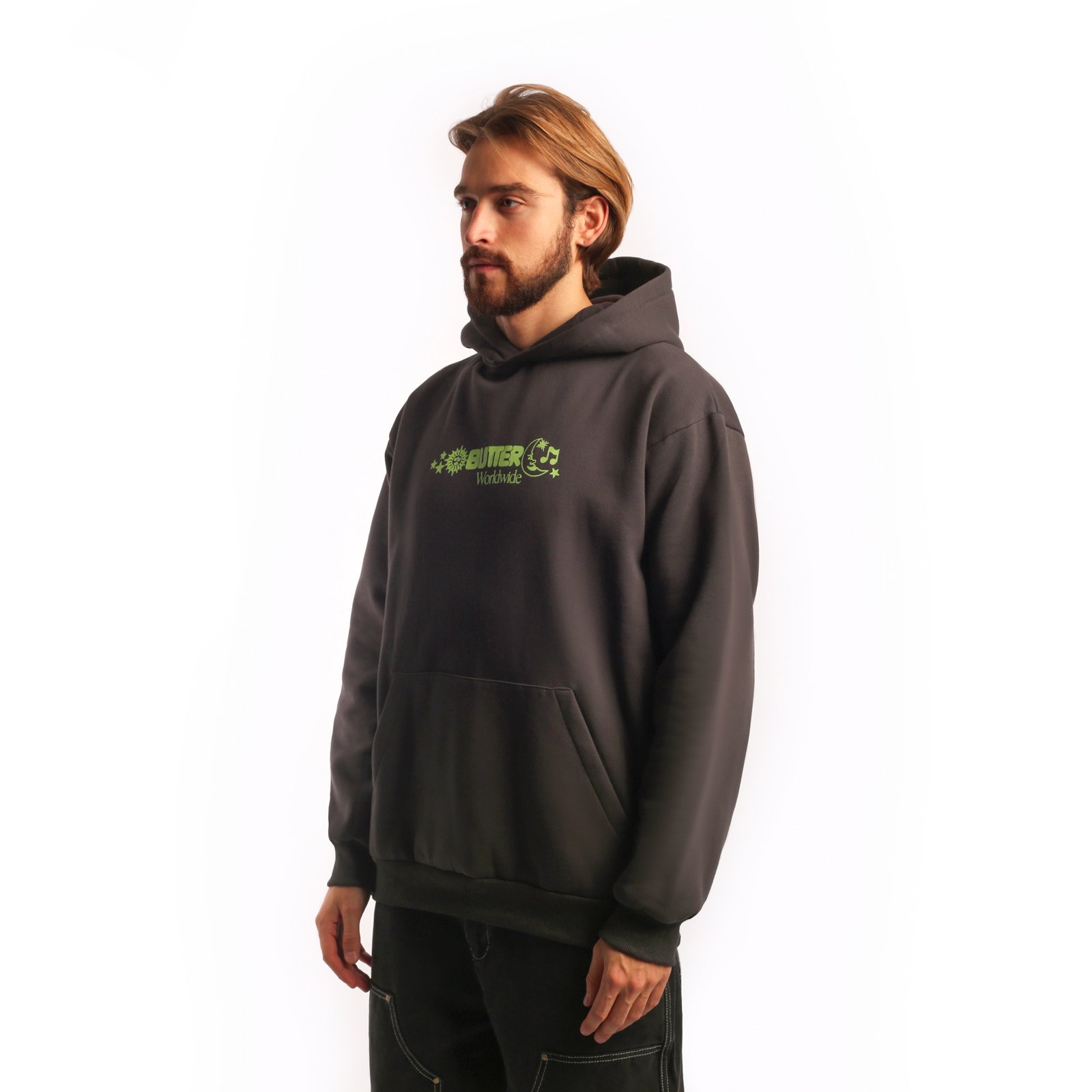 Мужская мужская толстовка Butter Goods Butter Goods Zodiac Pullover Hoodie (Hood Washed Black) (HOOD WASHED BLACK)  - цена, описание, фото 3