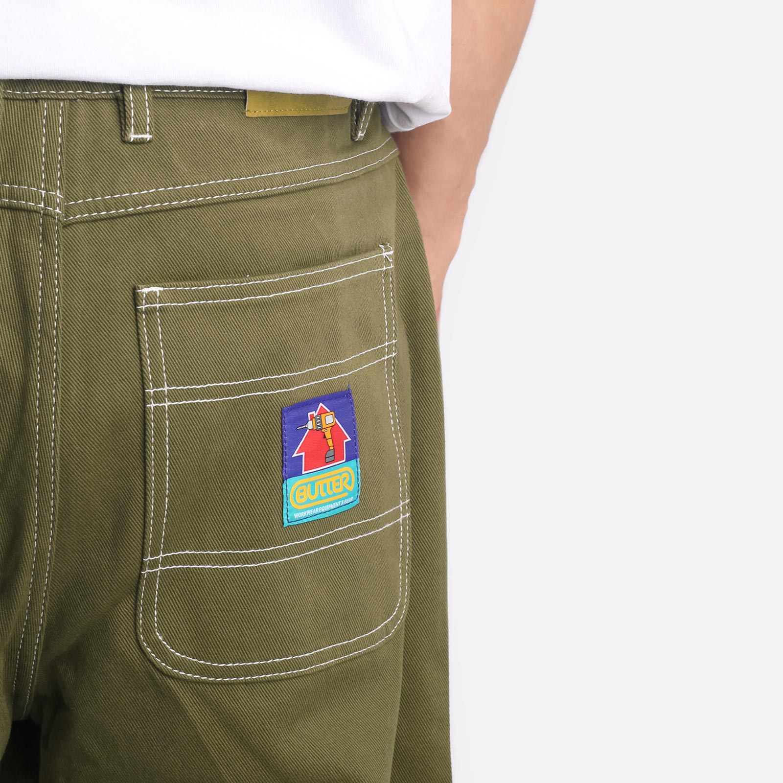 Мужские мужские брюки Butter Goods Butter Goods Double Knee Pants (Double knee pants-army) (DOUBLE KNEE PANTS-ARMY)  - цена, описание, фото 4