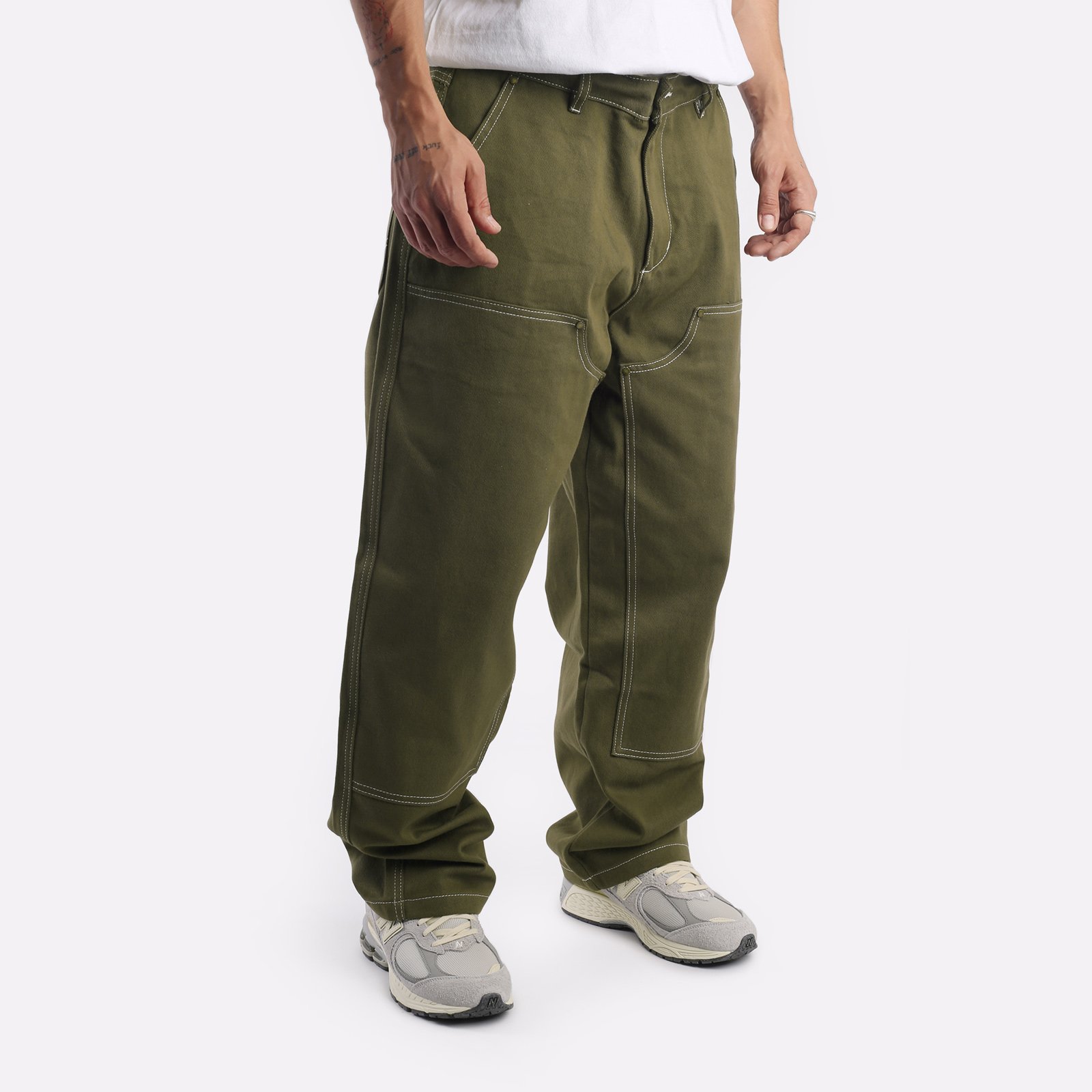 Мужские мужские брюки Butter Goods Butter Goods Double Knee Pants (Double knee pants-army) (DOUBLE KNEE PANTS-ARMY)  - цена, описание, фото 3