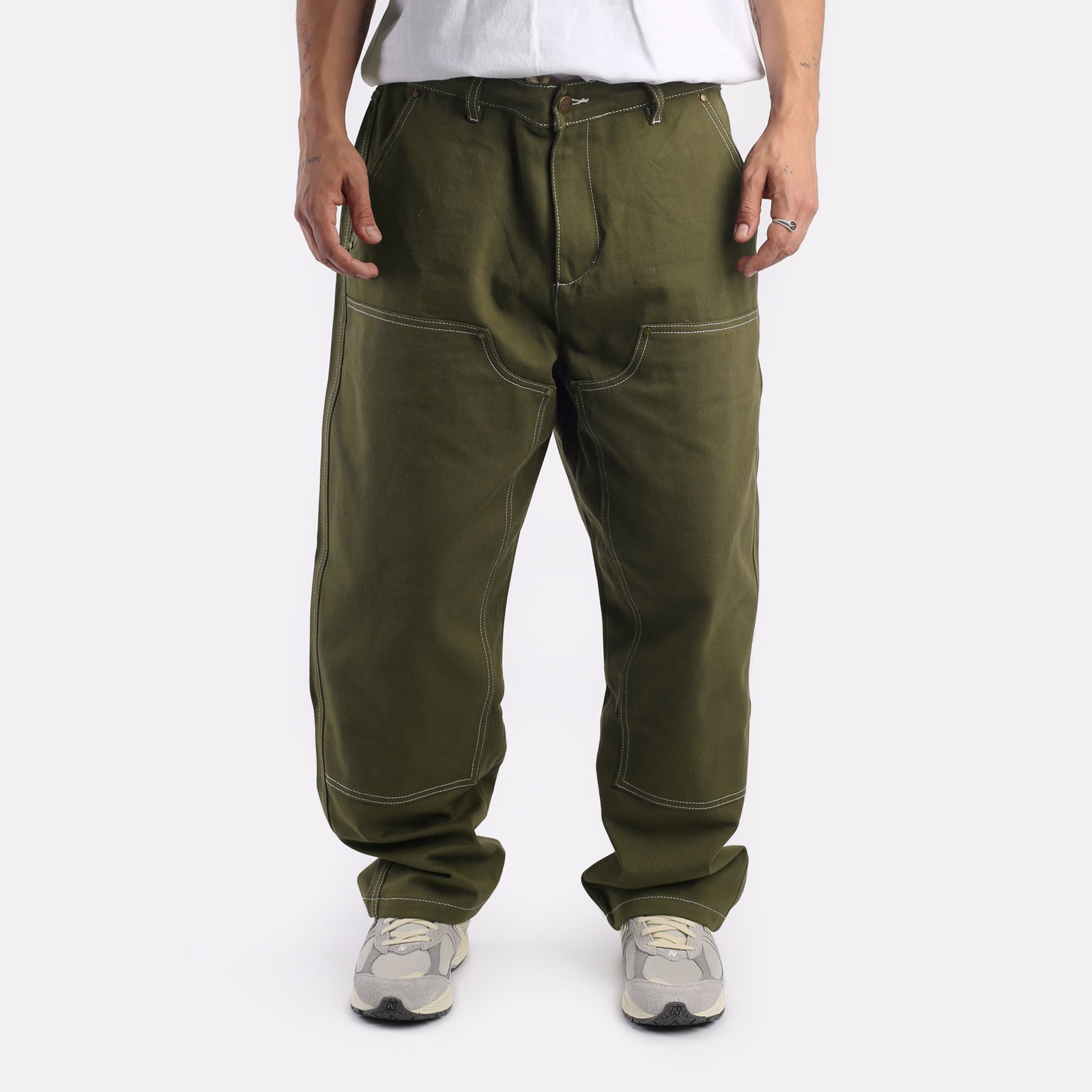 Мужские мужские брюки Butter Goods Butter Goods Double Knee Pants (Double knee pants-army) (DOUBLE KNEE PANTS-ARMY)  - цена, описание, фото 1