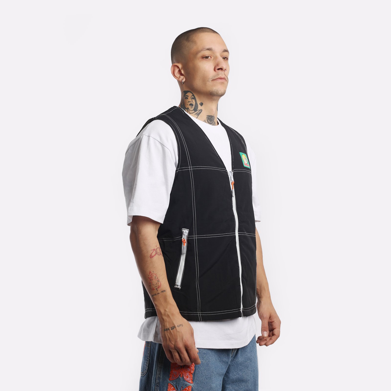 Мужской мужской жилет Butter Goods Butter Goods Reversible Vest (Reversible vest-blk/army) (REVERSIBLE VEST-BLK/ARMY)  - цена, описание, фото 4